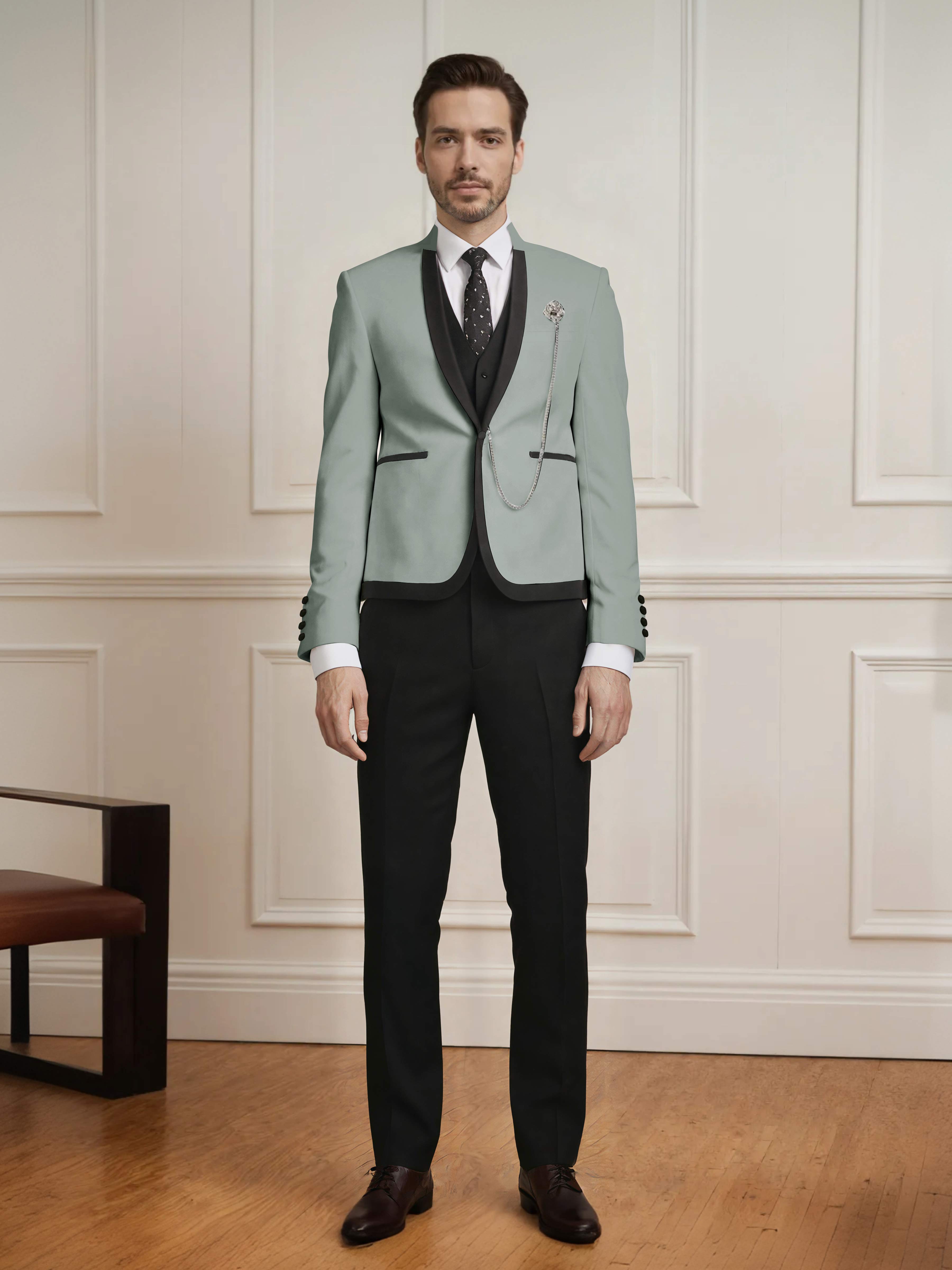 Fashion Forward 3 Pieces Men's Slim Fit One Button Suit For Wedding