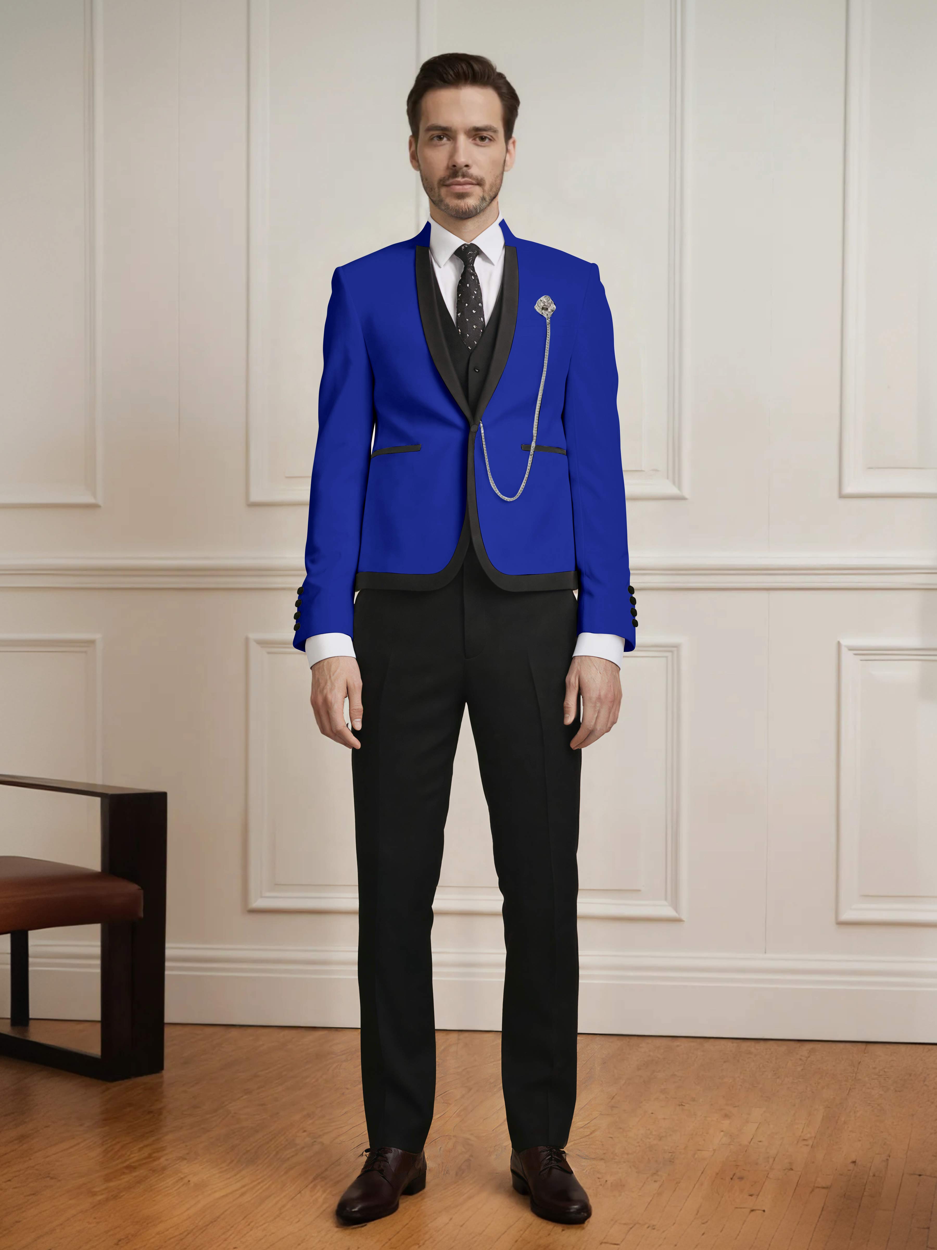 Fashion Forward 3 Pieces Men's Slim Fit One Button Suit For Wedding