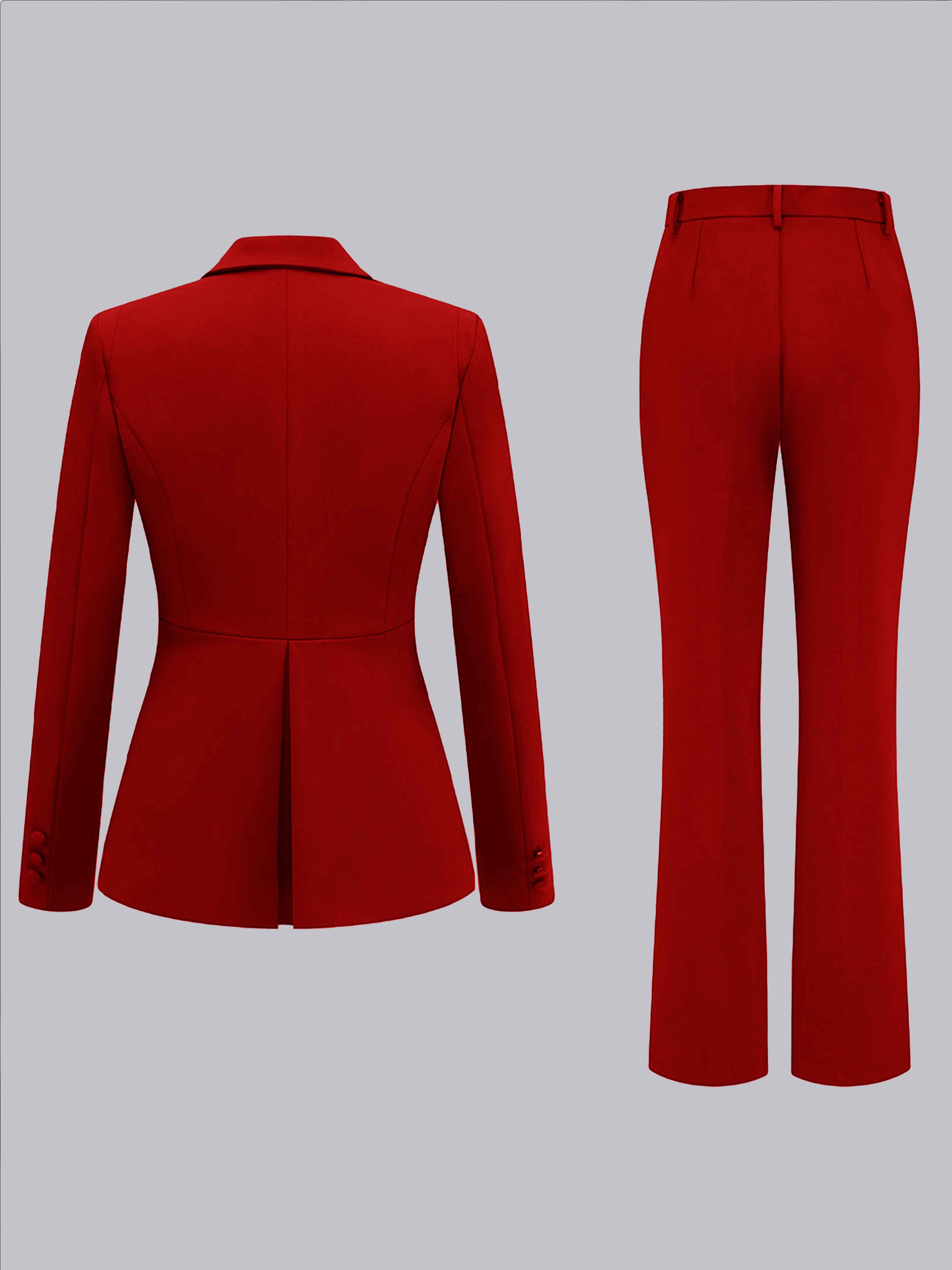Fashion Women's 3 Buttons Wedding Blazer and Pants Suit Set