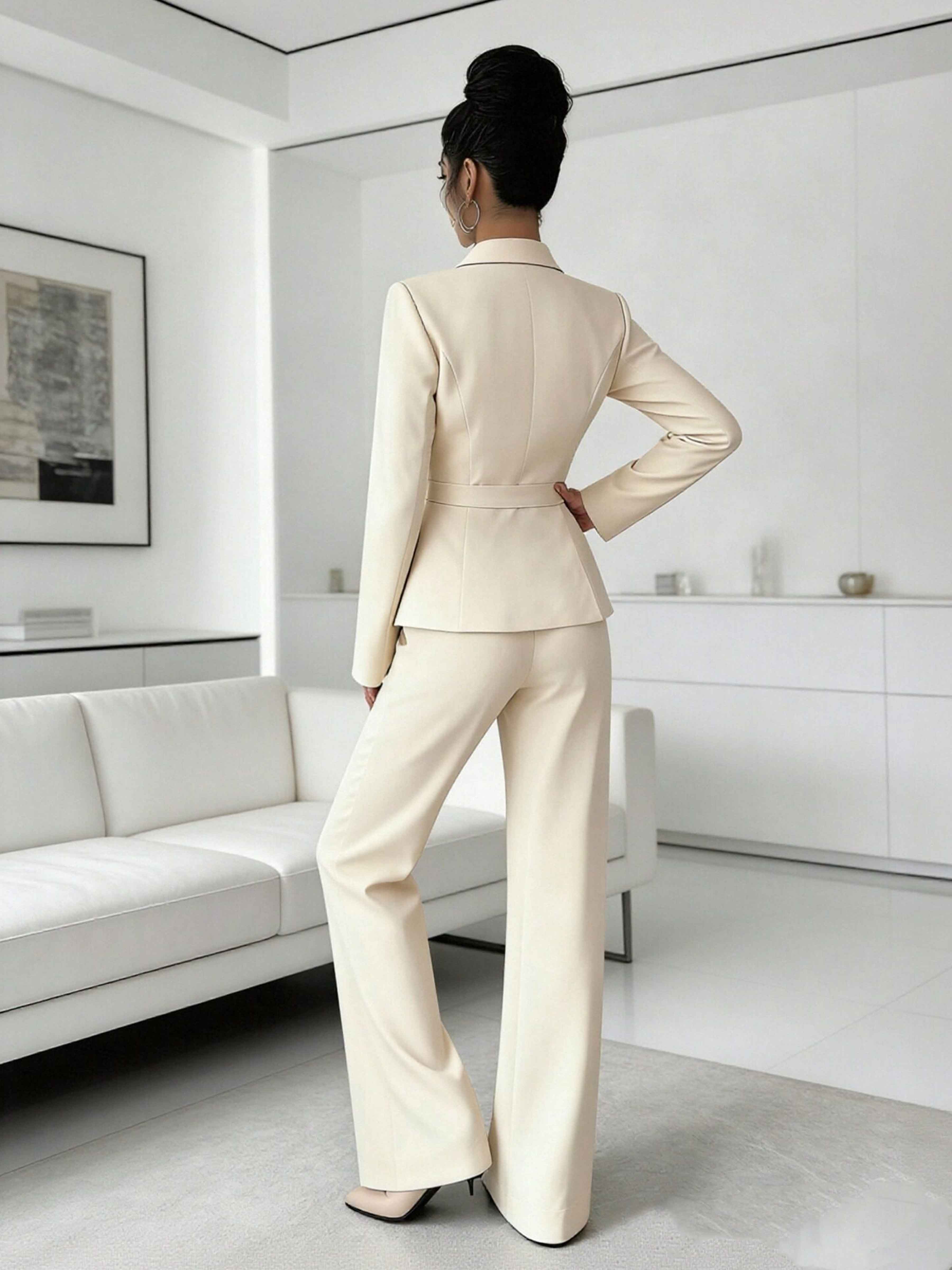 Feminine Women's 2 Pieces Uni One Button Formal Guest Suit