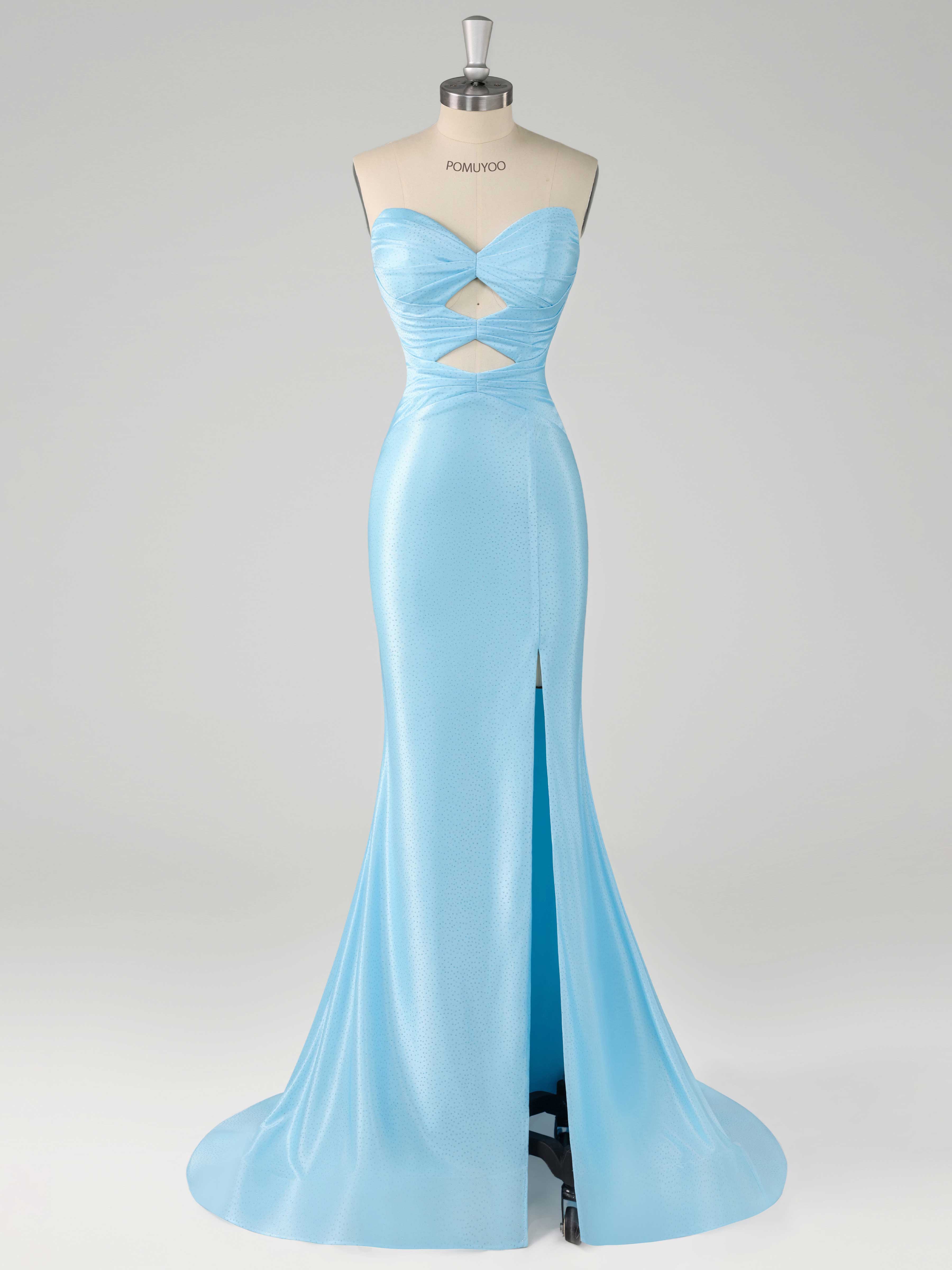 Gorgeous Mermaid Sweetheart Sweep Train Beading Satin Prom Dresses, Custom Color Gorgeous Mermaid Sweetheart Sweep Train Beading Satin Prom Dresses, Custom Color