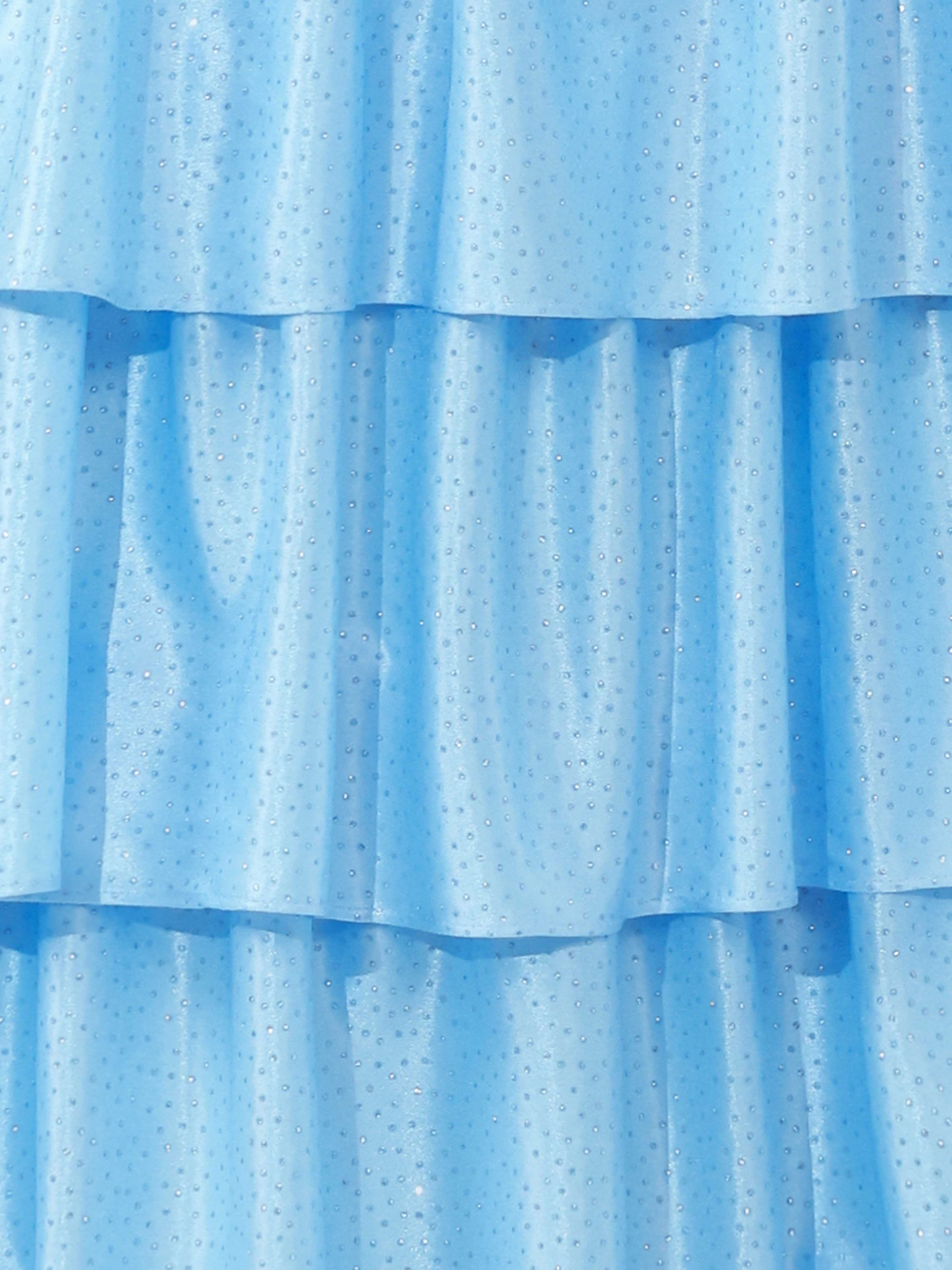 Graceful A-Line Sweetheart Tiered Sweep Train Beading Satin Prom Dresses