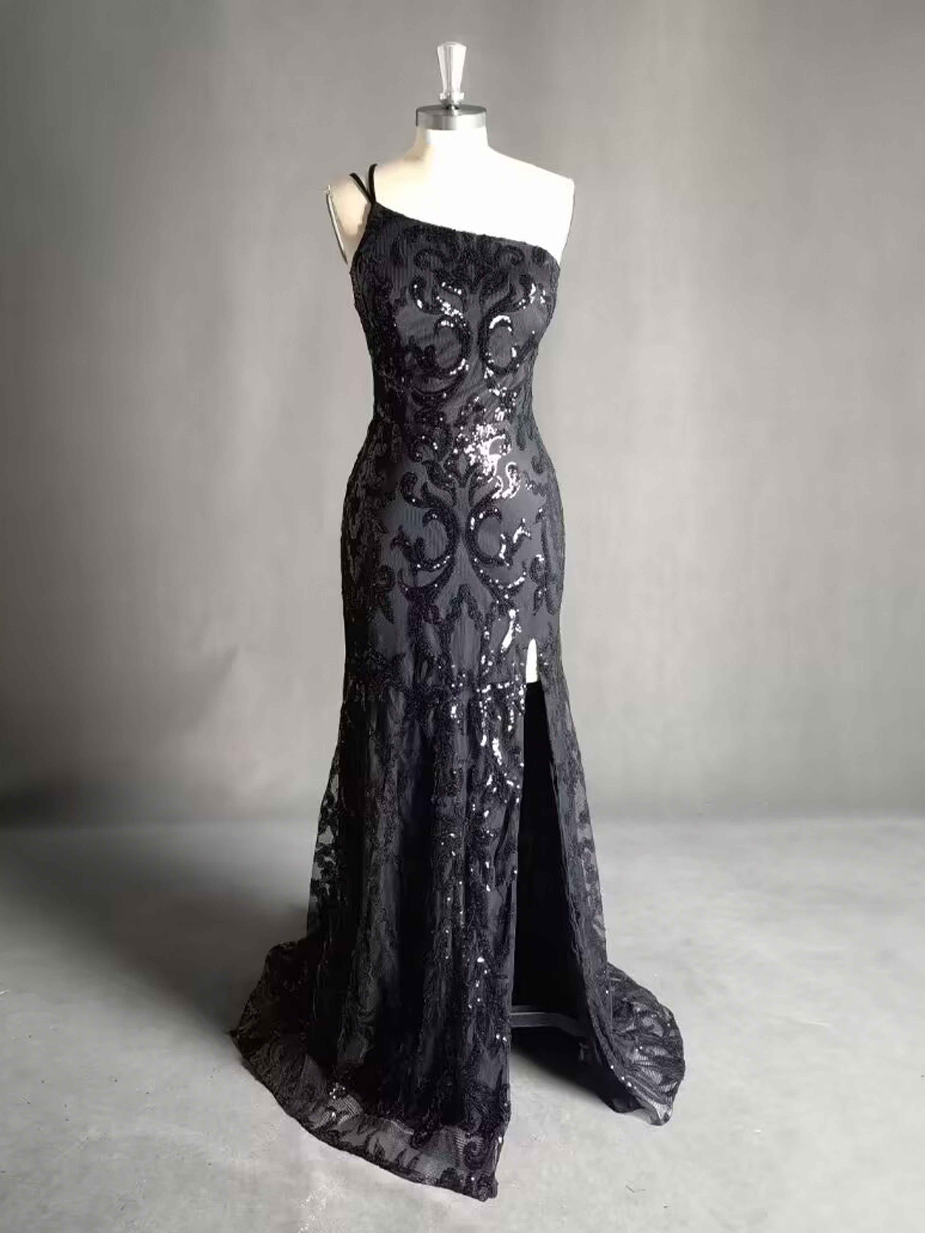 Gracelynn Stylish Black One Shoulder Prom Dresses Gracelynn Stylish Black One Shoulder Prom Dresses