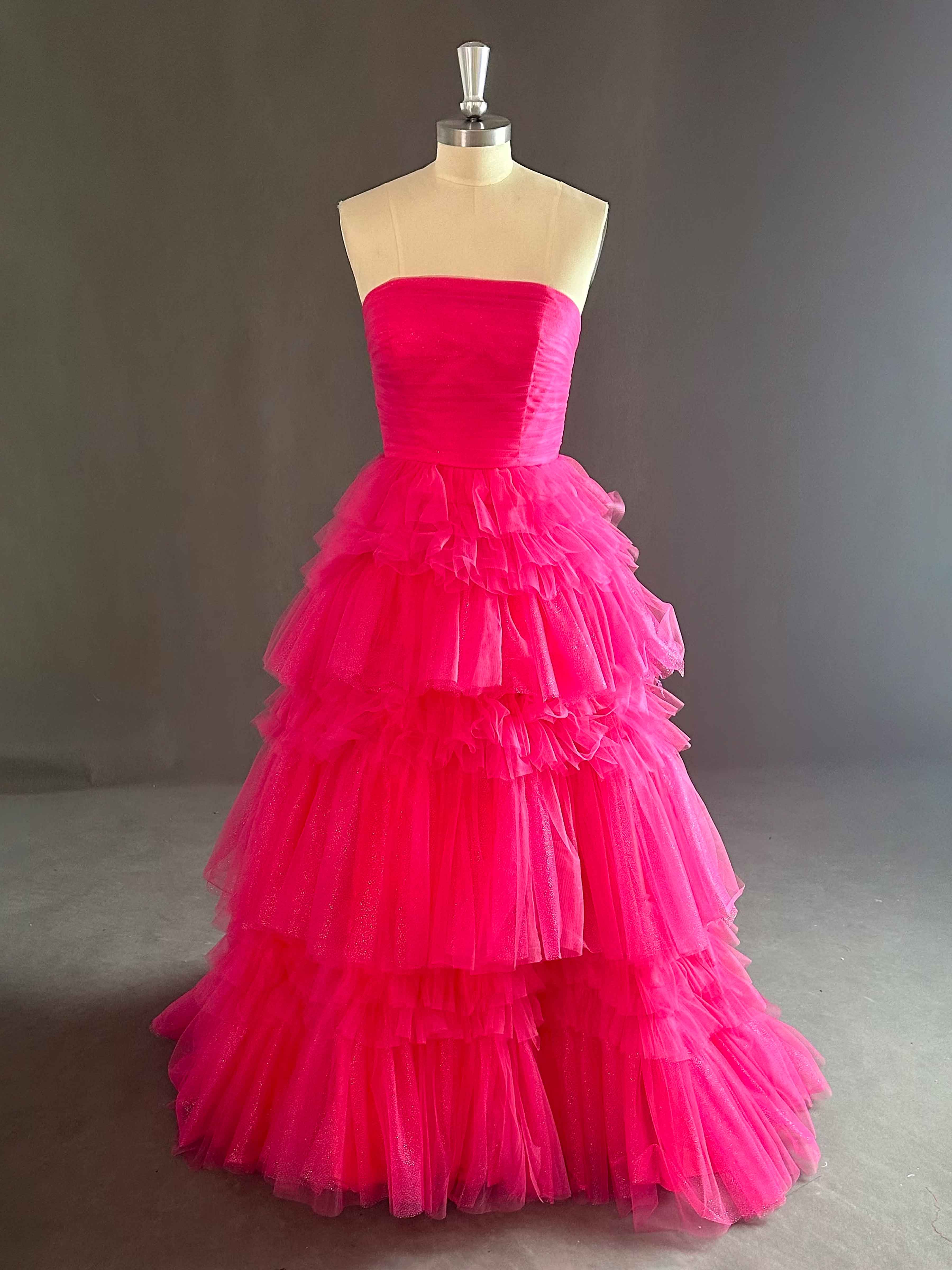 Hallie A-Line Strapless Layered Prom Dresses Hallie A-Line Strapless Layered Prom Dresses