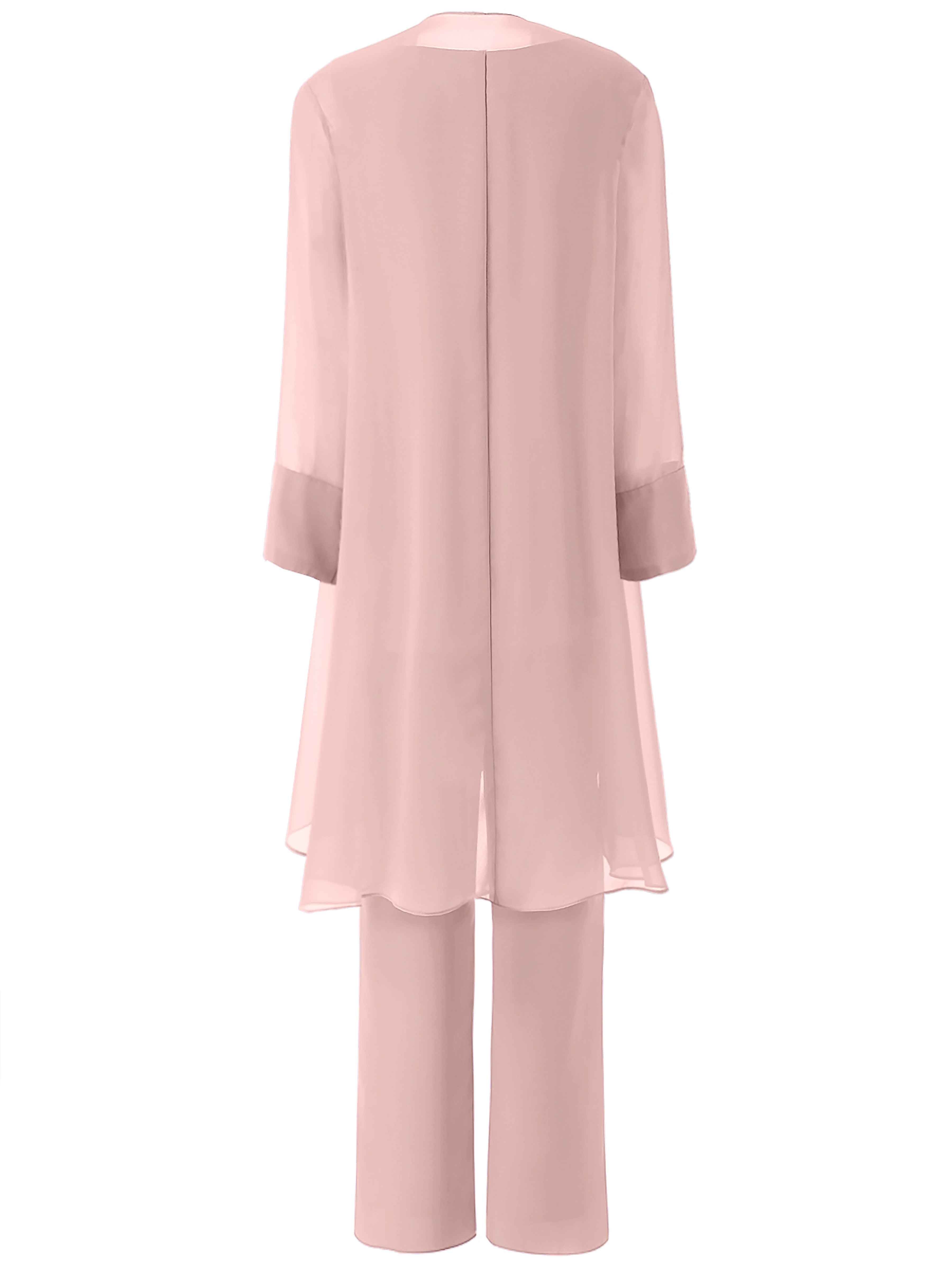 Hedda Charming 3 Pieces Floral Chiffon Mother of the Bride & Groom Pantsuit