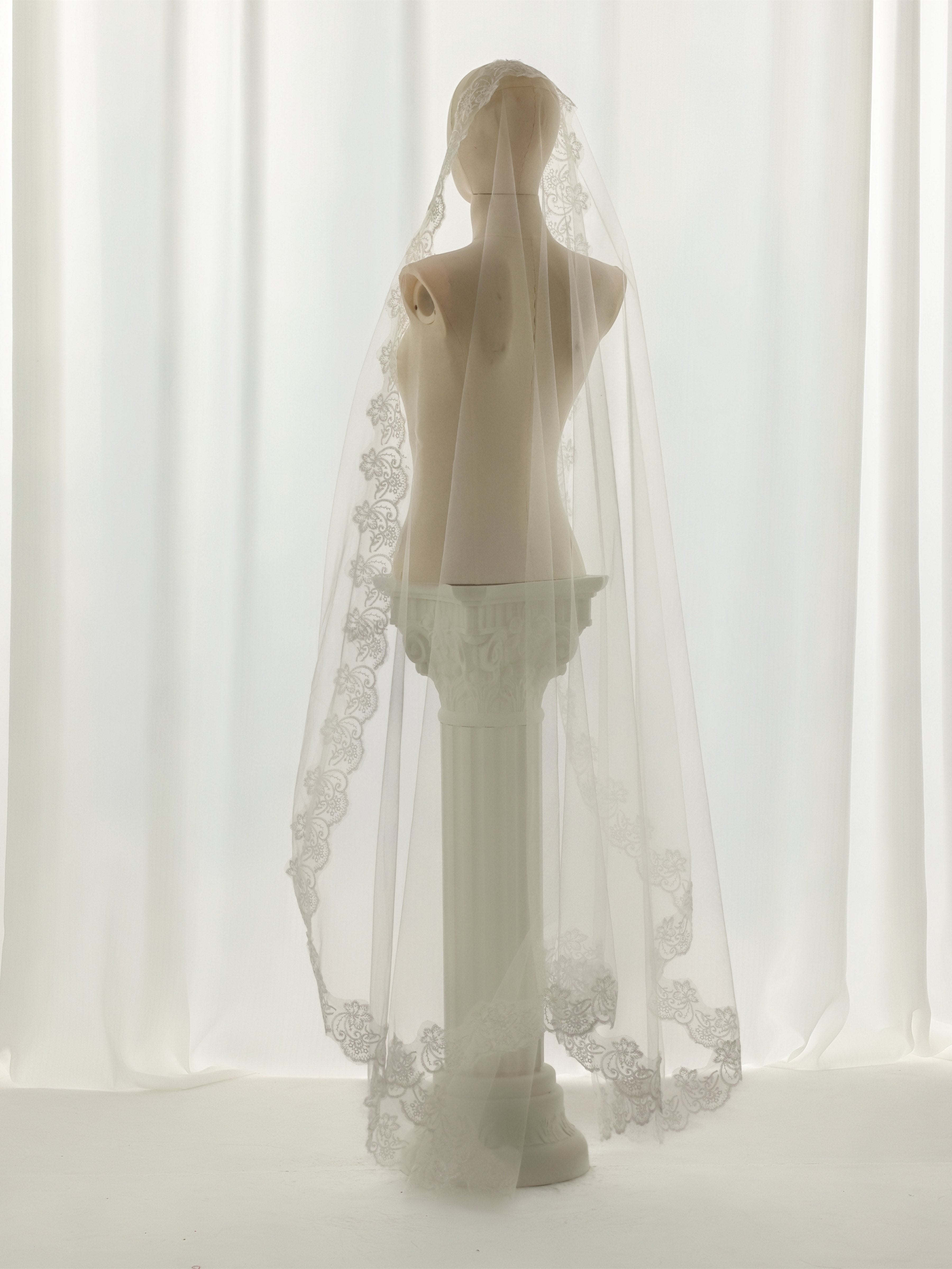 Ivory Lace Mantilla Wedding Veil
