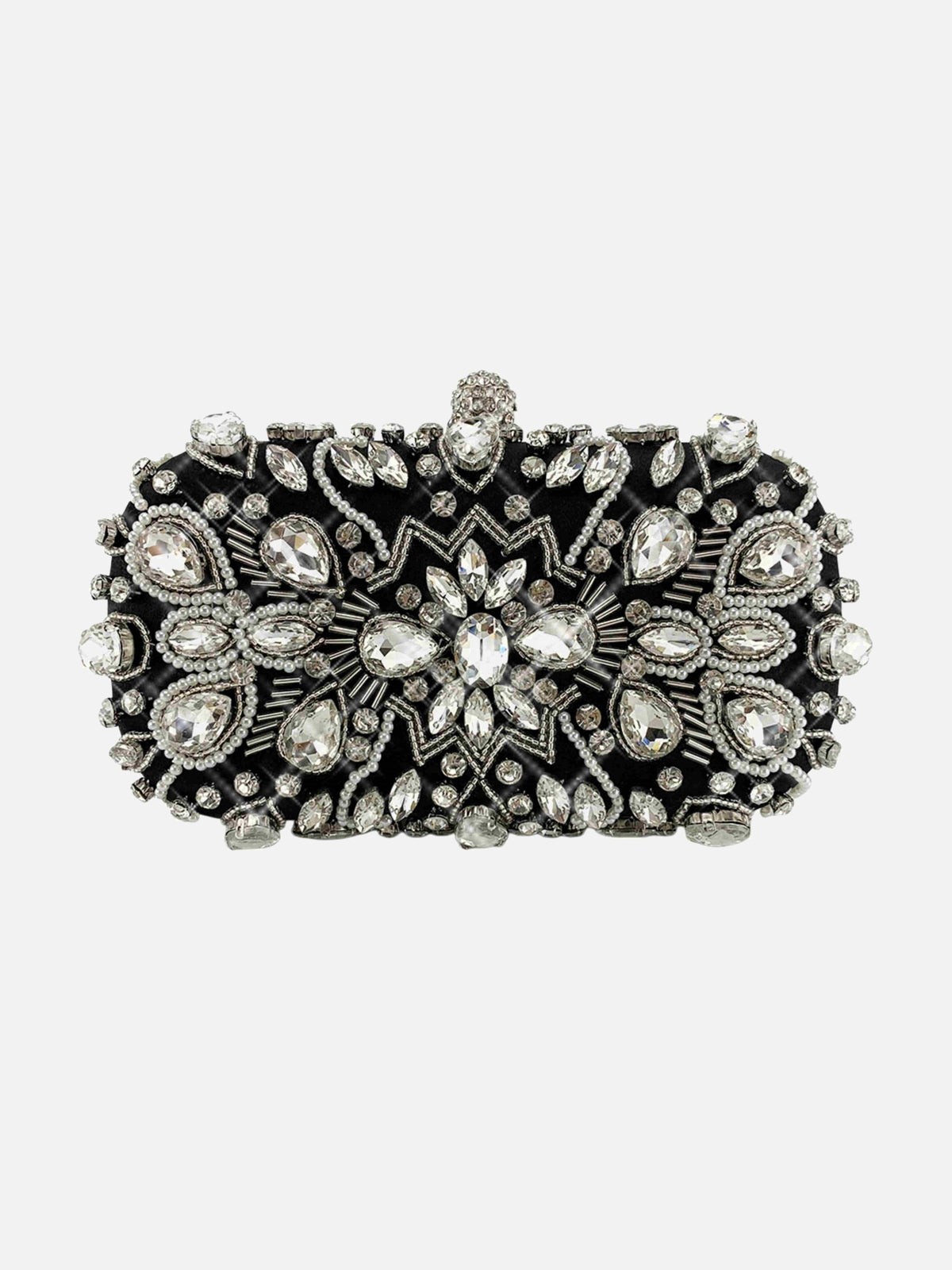 Jeweled Rhinestone Box Clutch for Parties