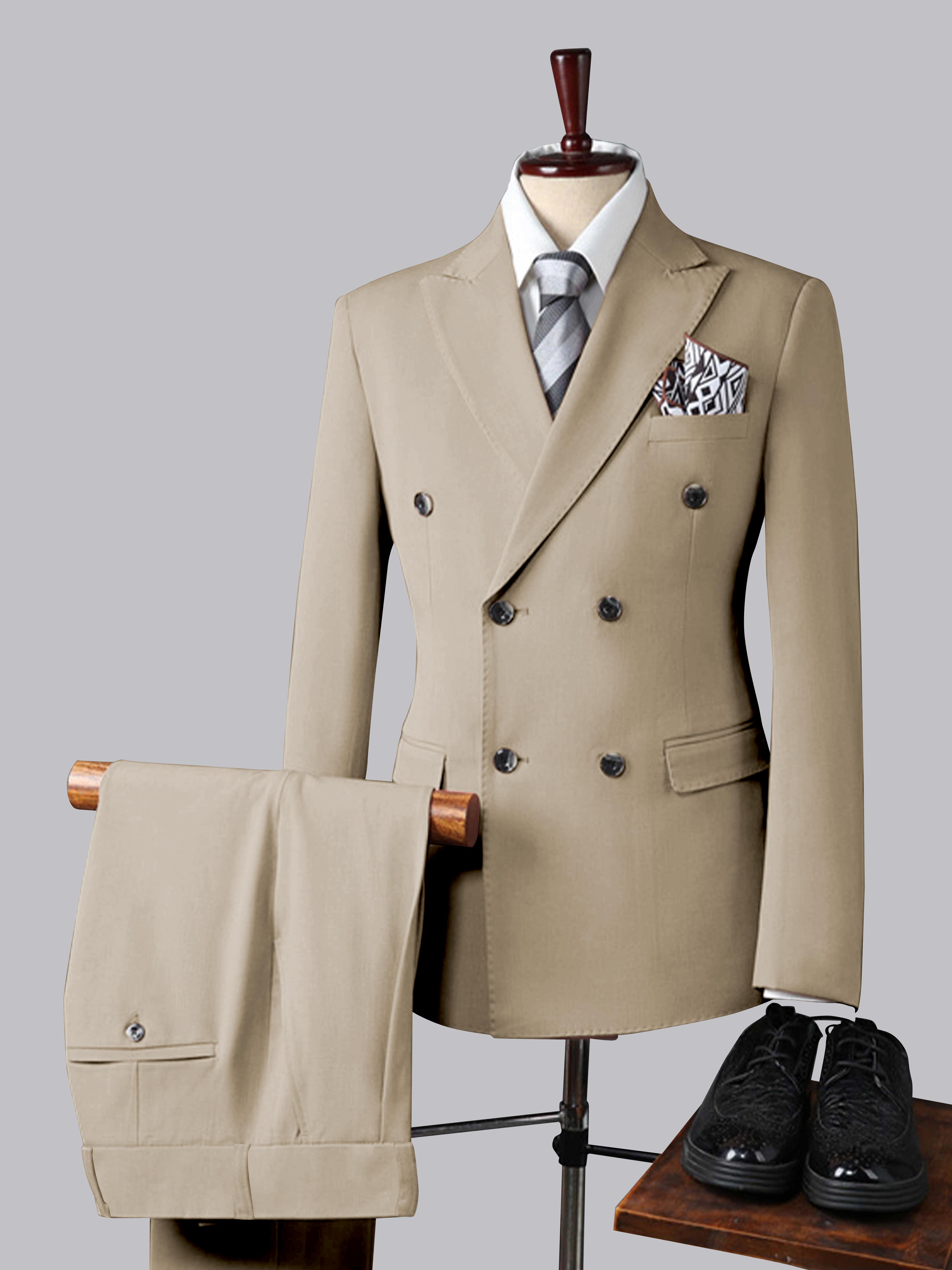 Men's Slim Fit Double Breasted 3 Pieces Wedding Suits