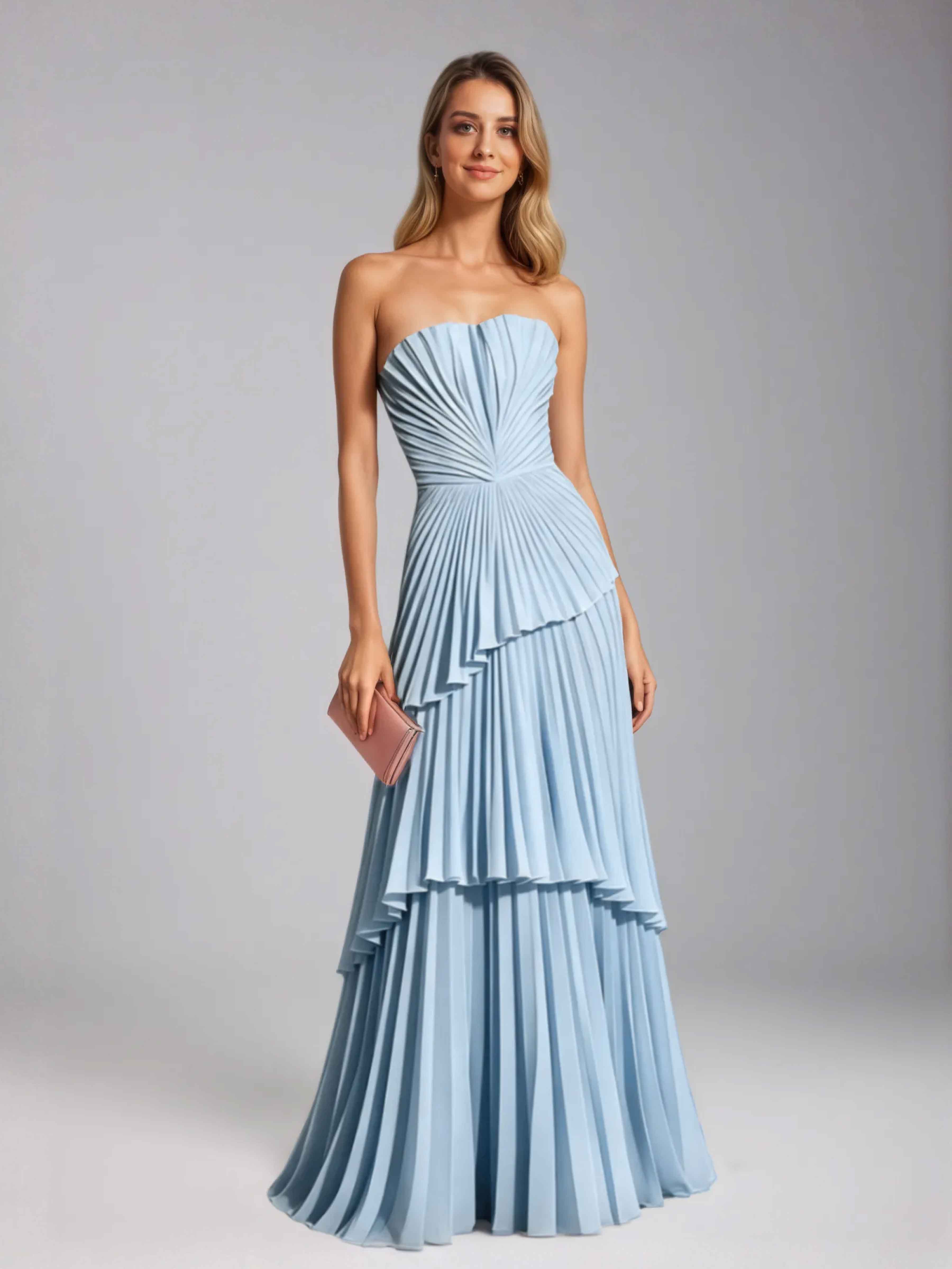Laelitharae Chic Strapless Ruched Long Party Dresses