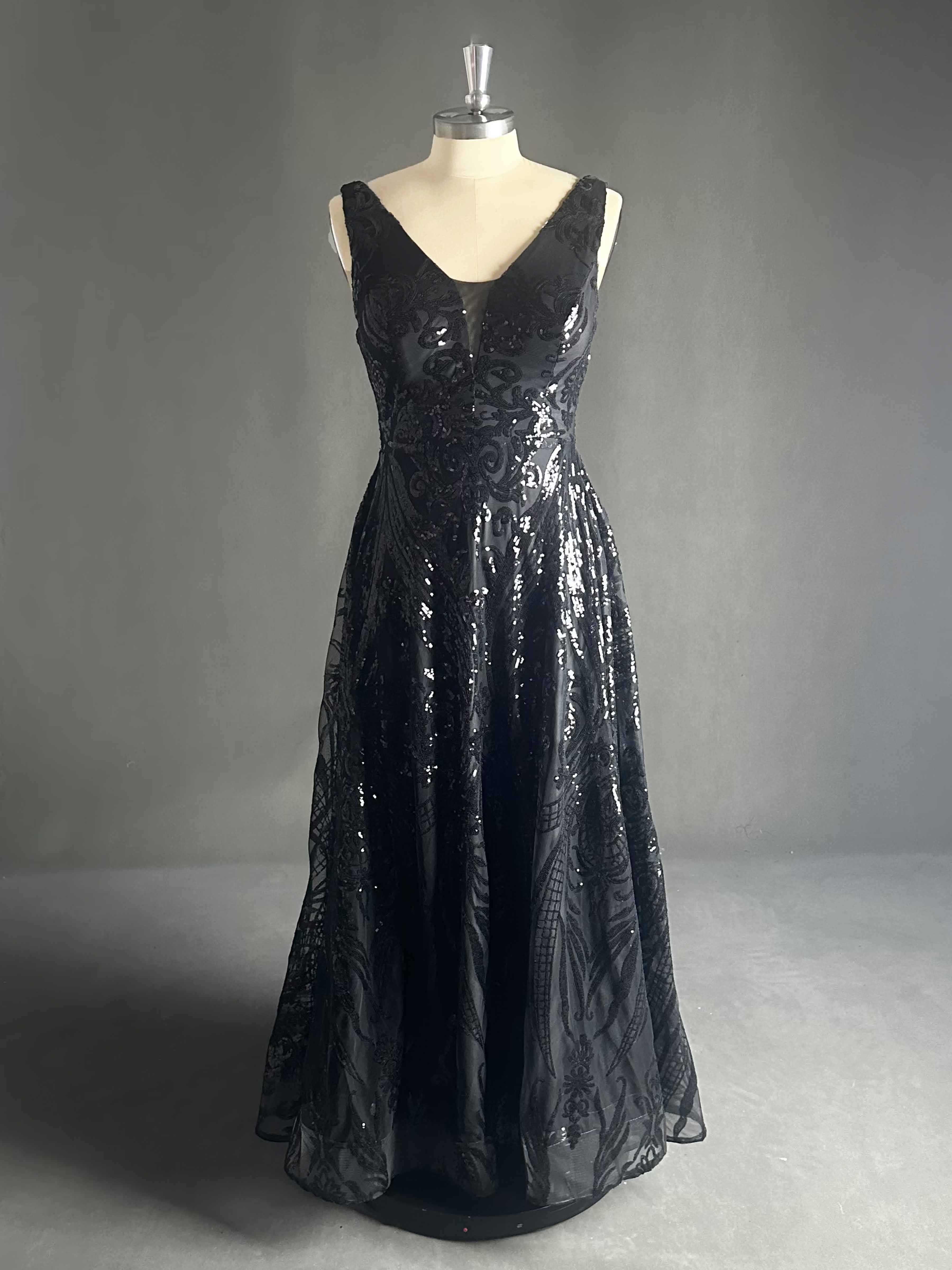 Lauren Chic V Neck Sleeveless Sequin Prom Dresses Lauren Chic V Neck Sleeveless Sequin Prom Dresses