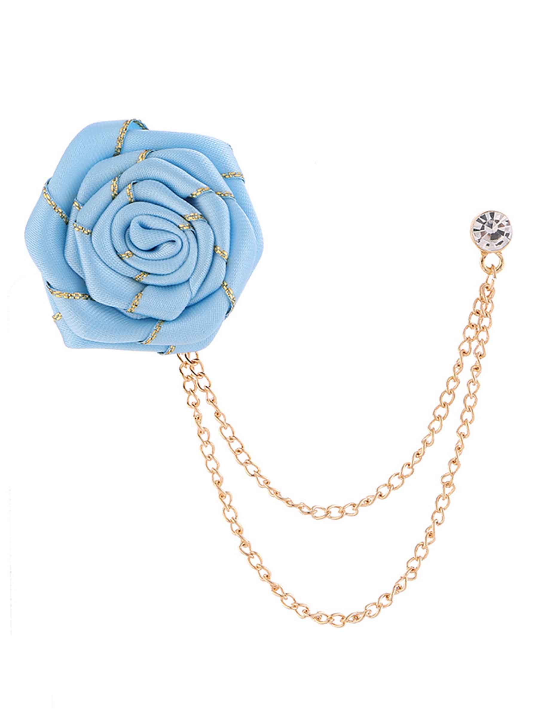 Pomuyoo Trendy Rose Flower Lapel Pins for Men's Suit