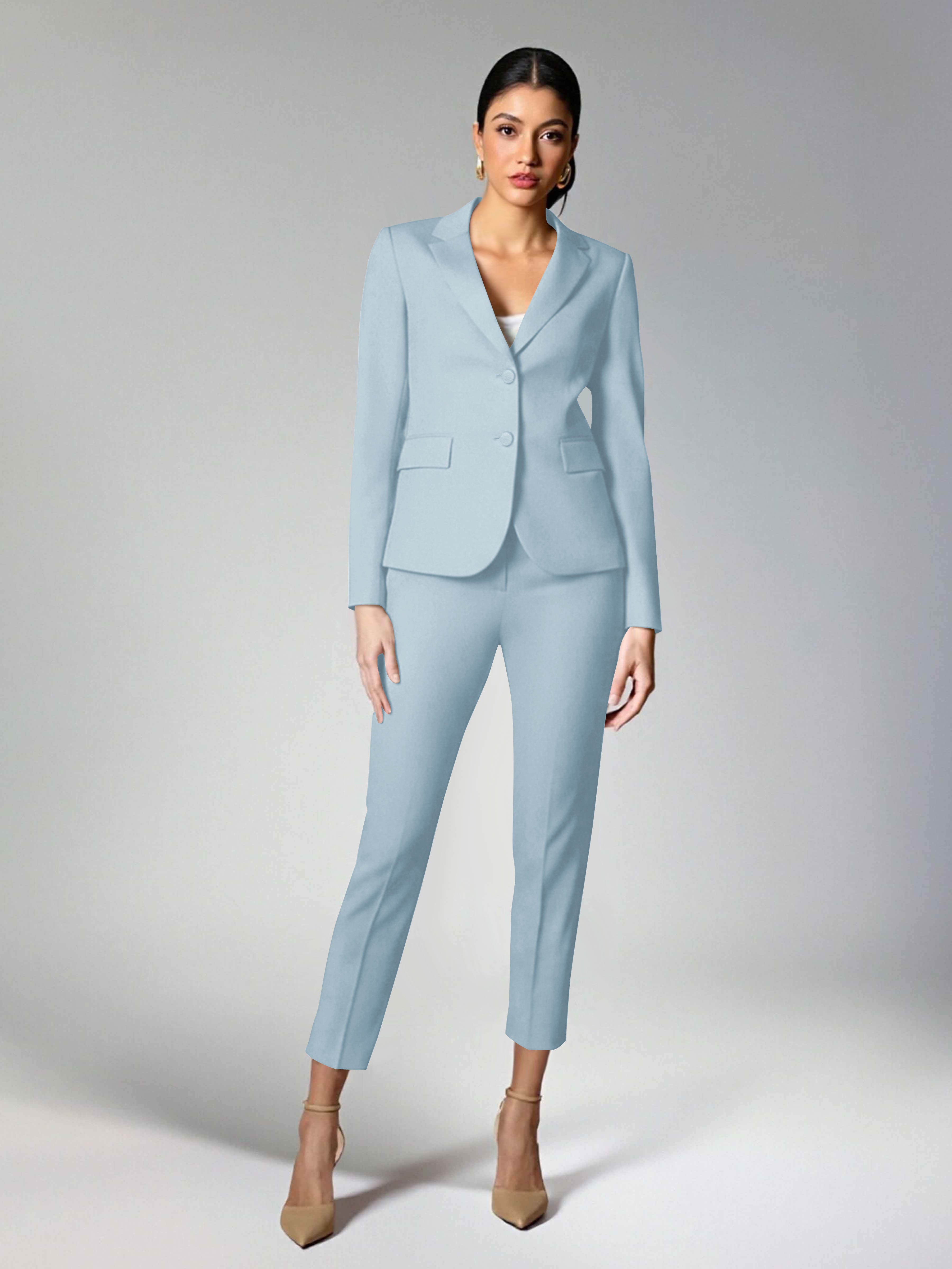 Subtle Women's 2 Pieces Notch Lapel Two Buttons Suit For Guest