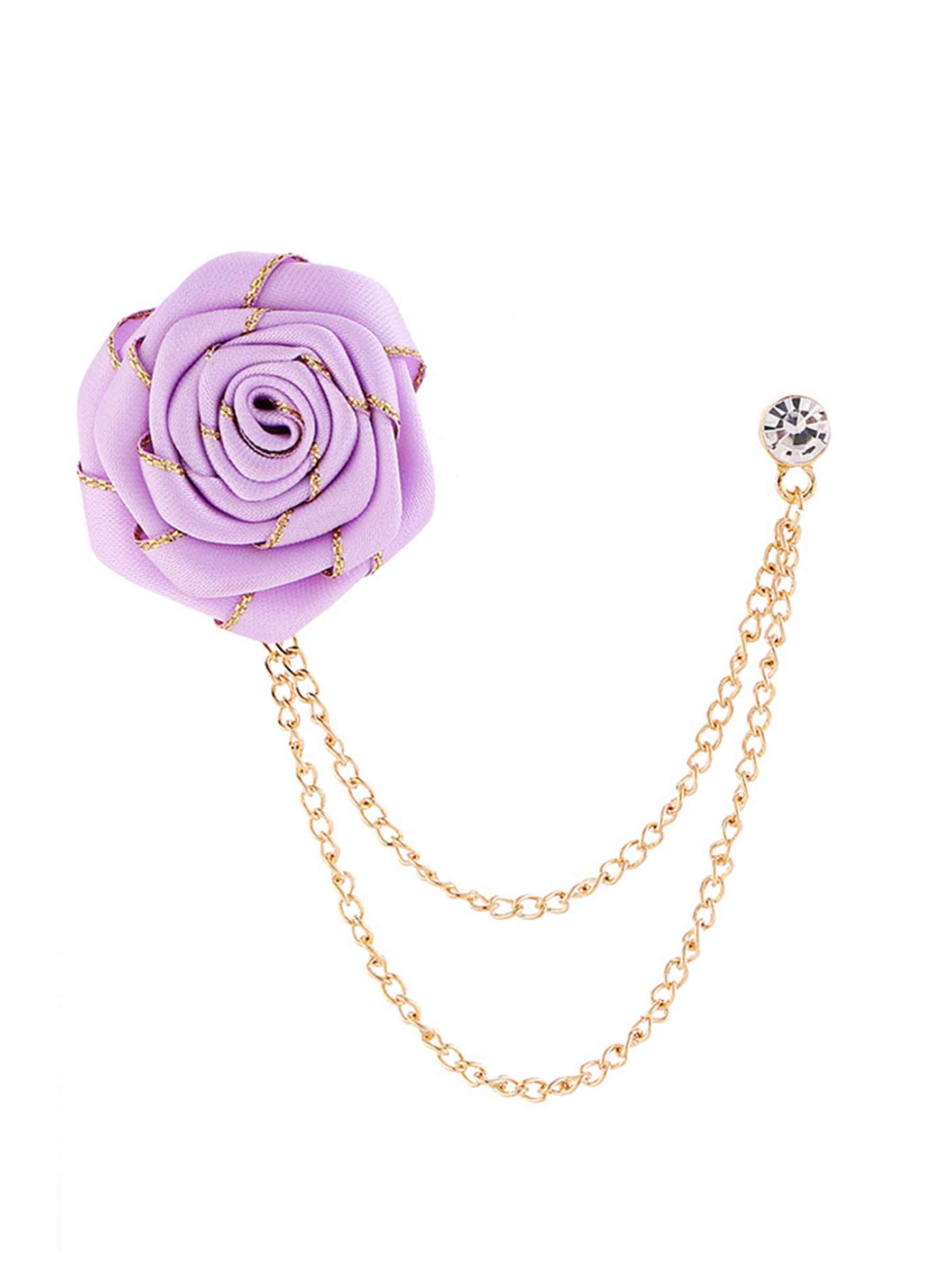 Pomuyoo Trendy Rose Flower Lapel Pins for Men's Suit