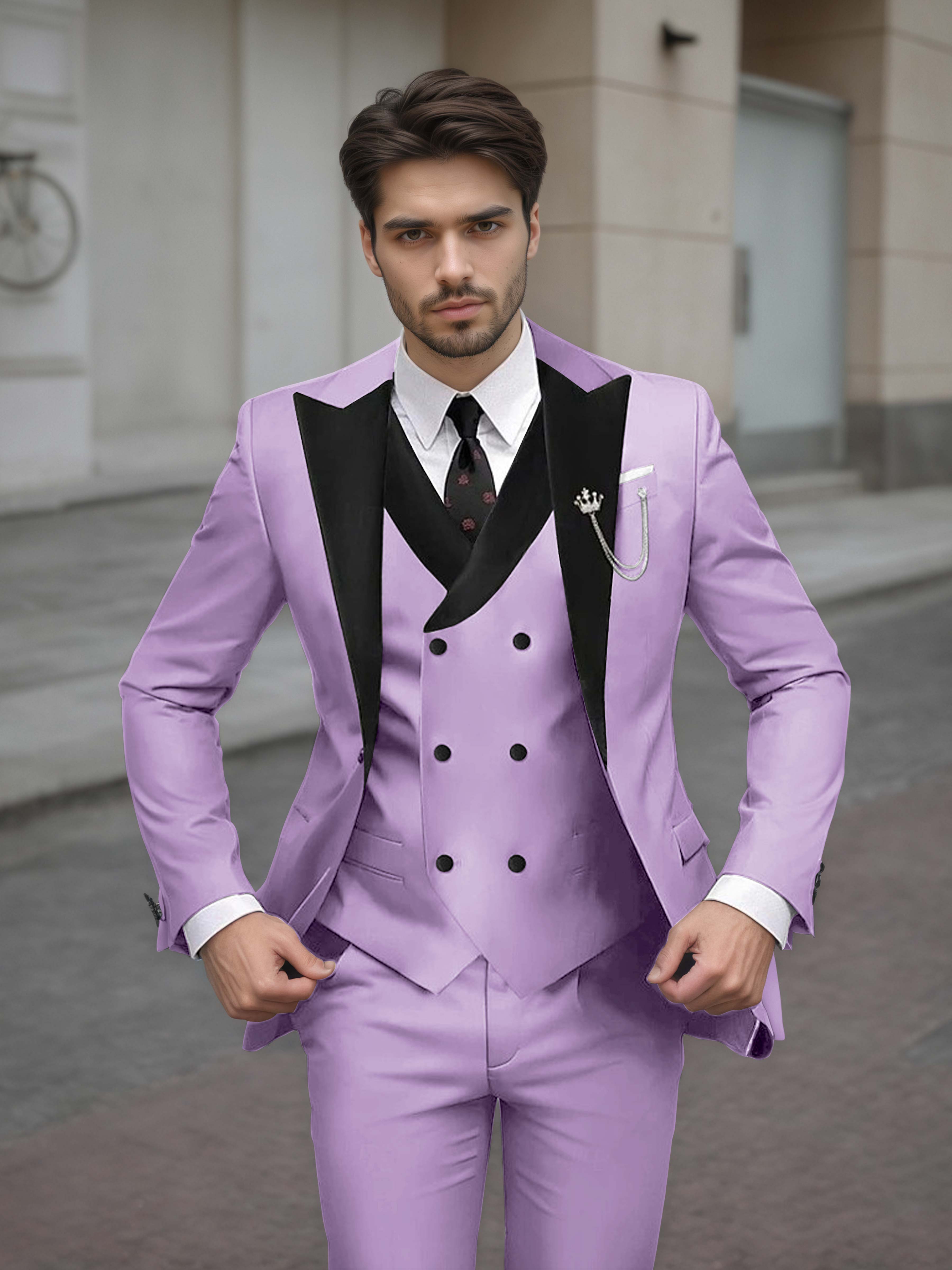 Luxurious Men's Tailored Slim Fit 3 Pieces Event Suits