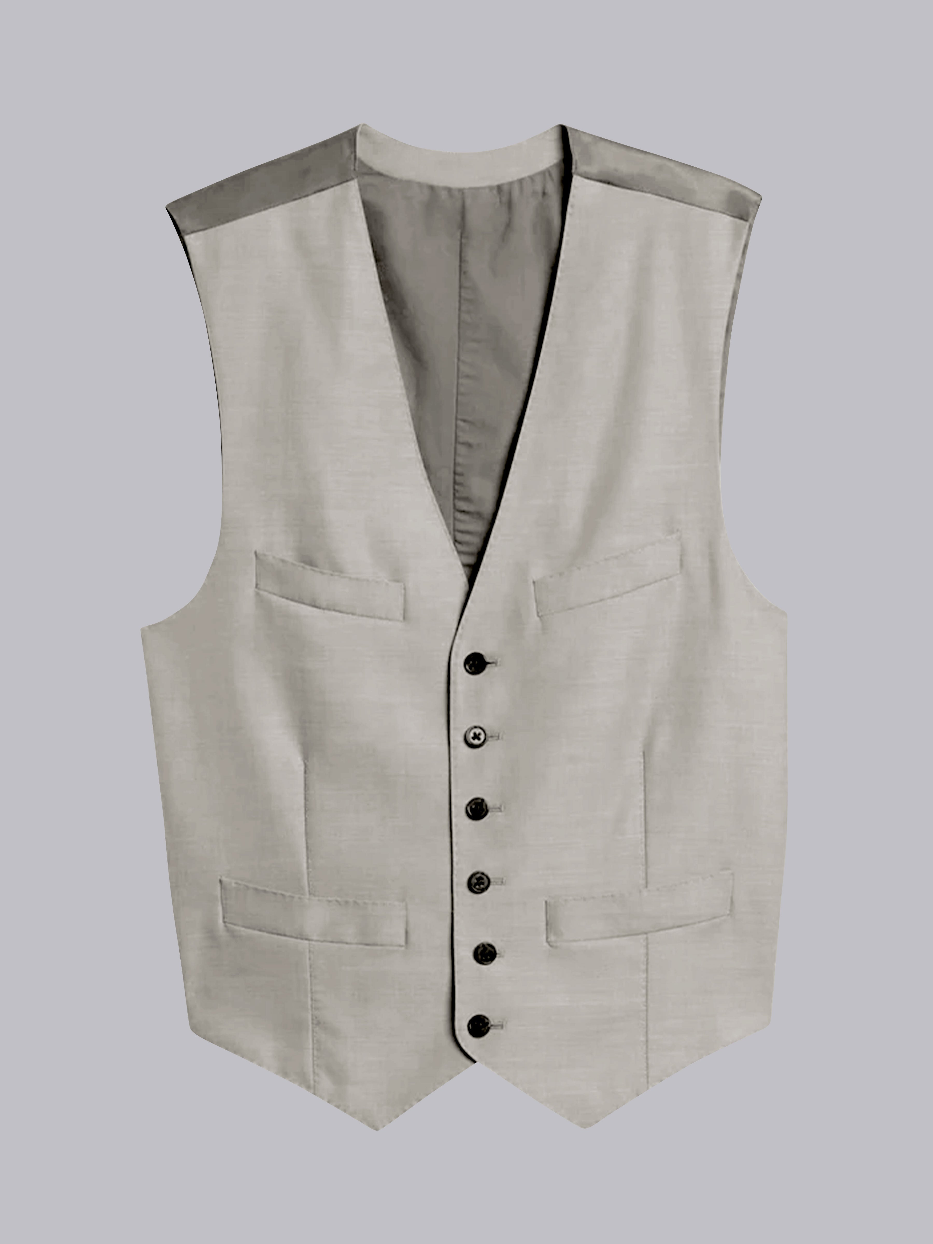 Men's Casual V-Neck Solid Single Six-buttons Vest