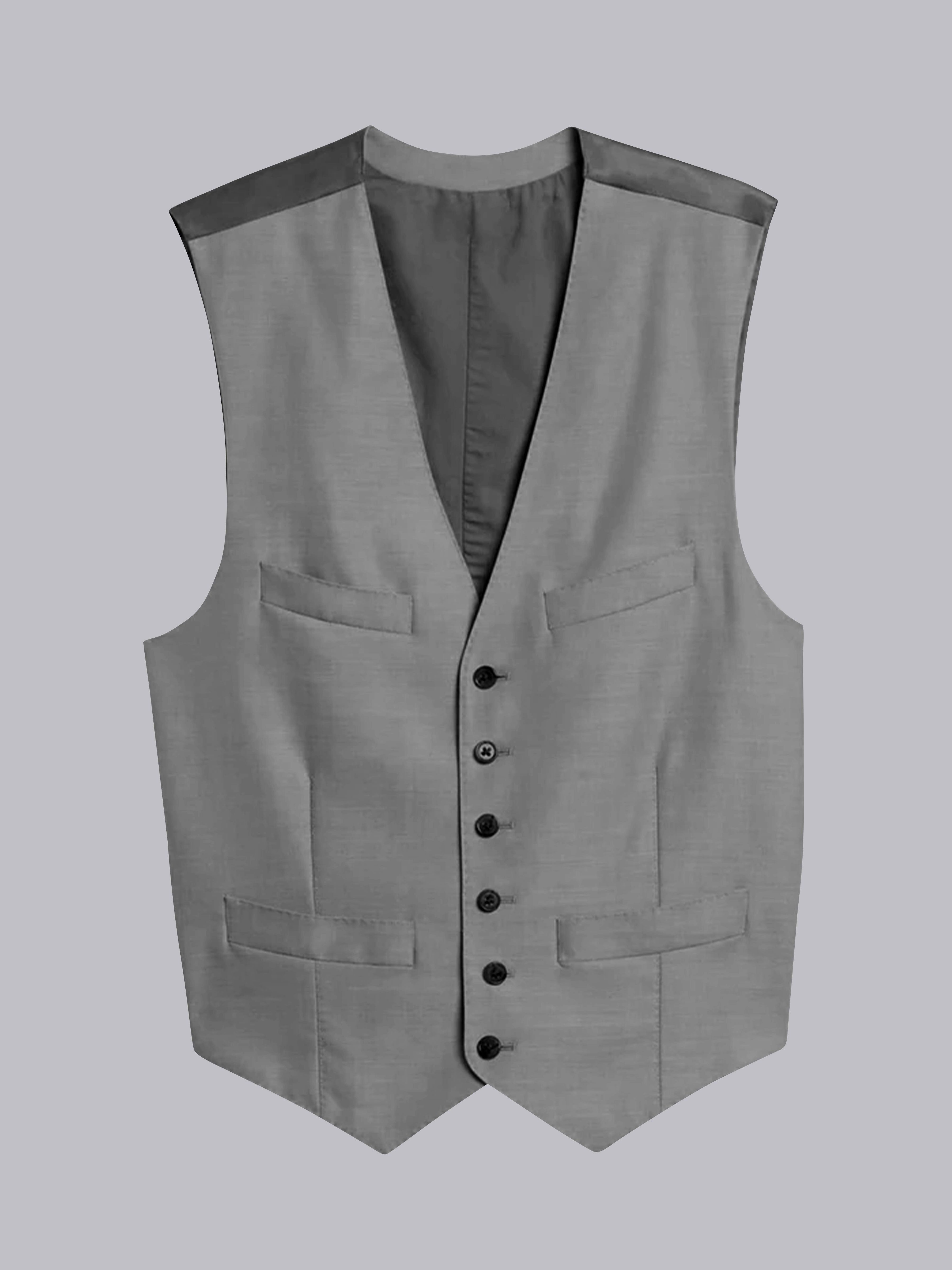 Men's Casual V-Neck Solid Single Six-buttons Vest