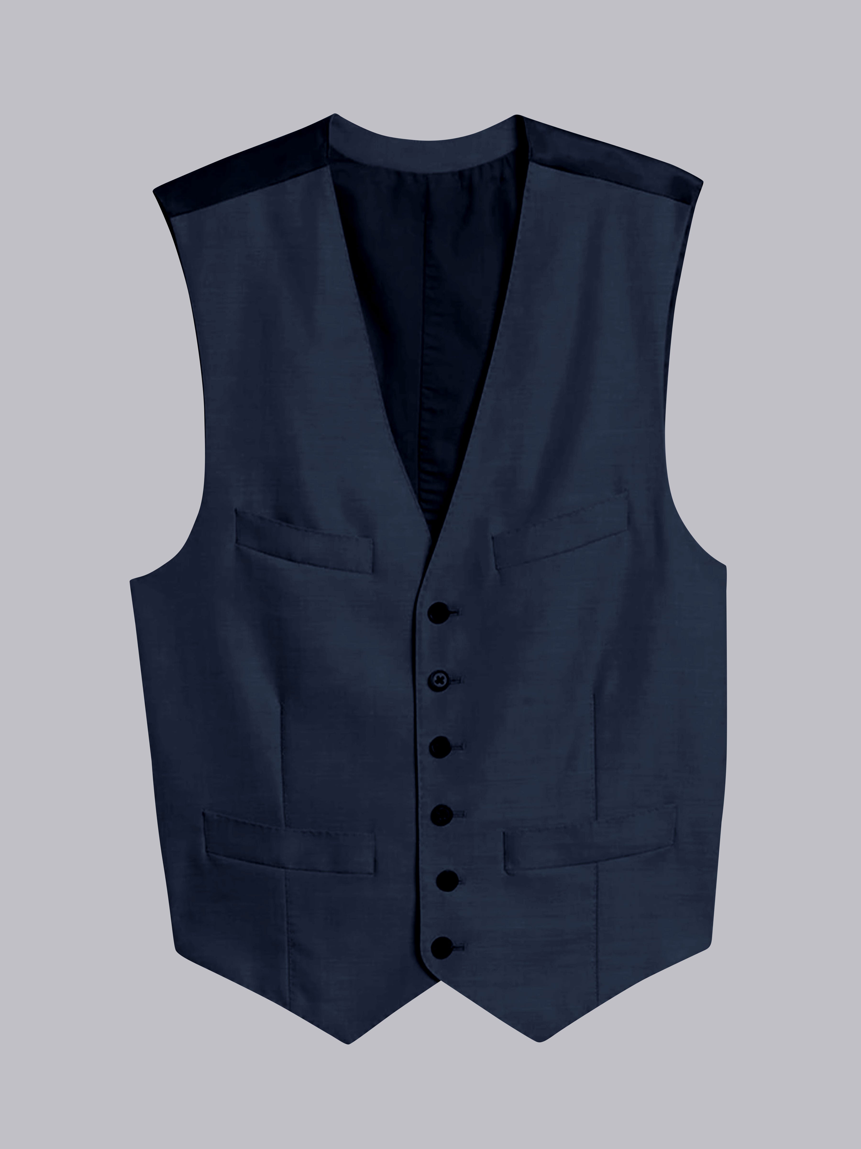 Men's Casual V-Neck Solid Single Six-buttons Vest
