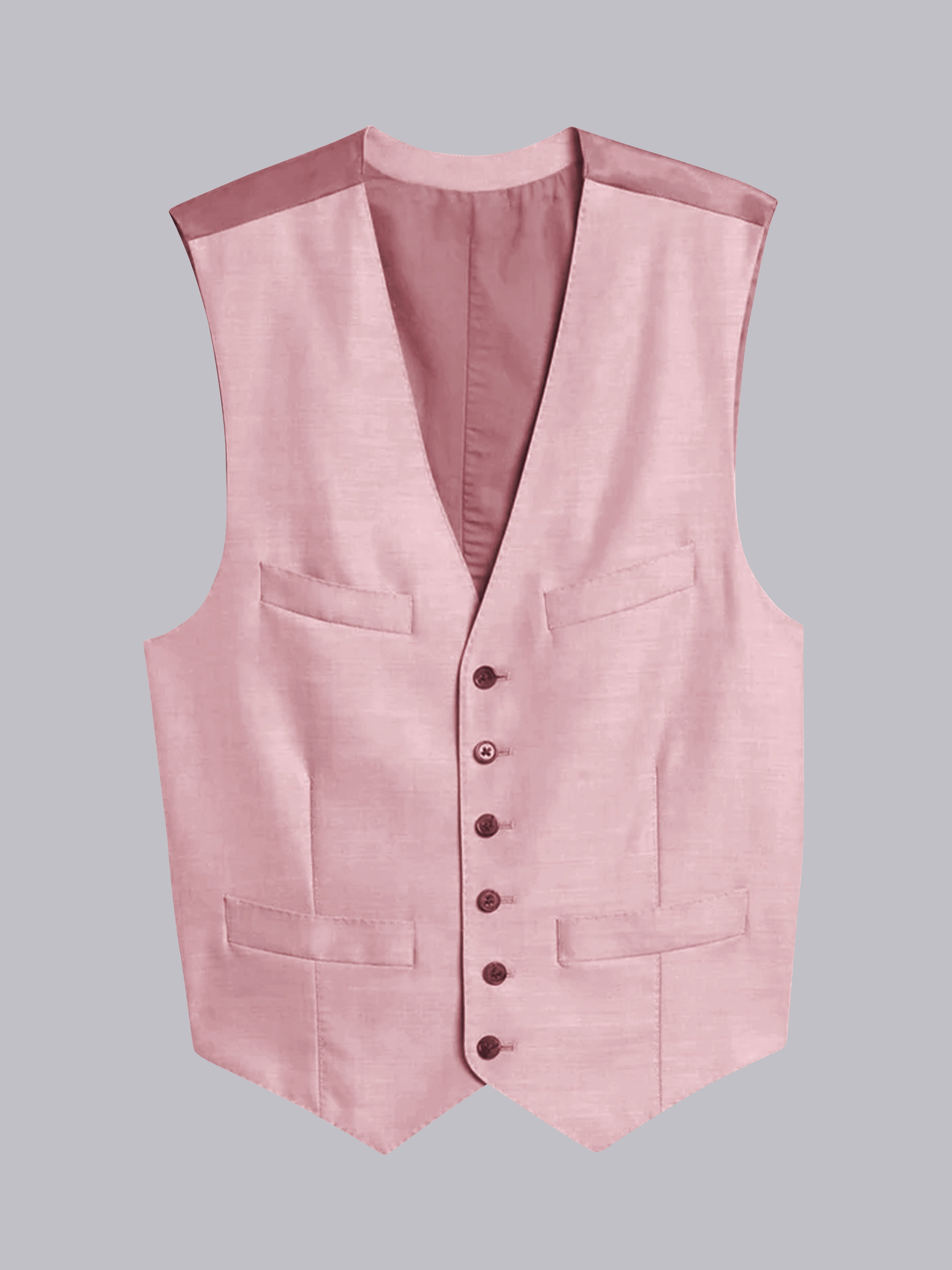 Men's Casual V-Neck Solid Single Six-buttons Vest