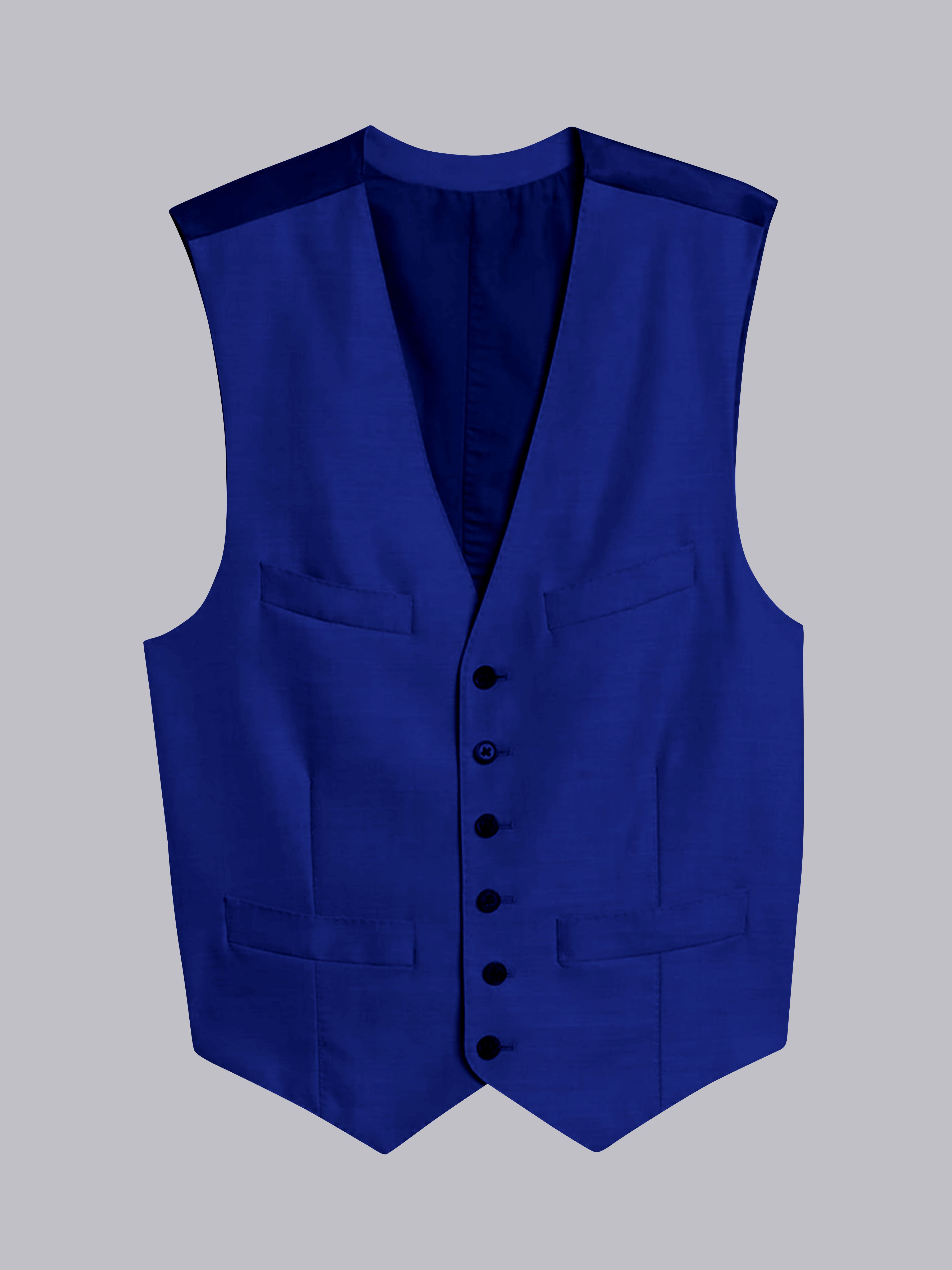 Men's Casual V-Neck Solid Single Six-buttons Vest