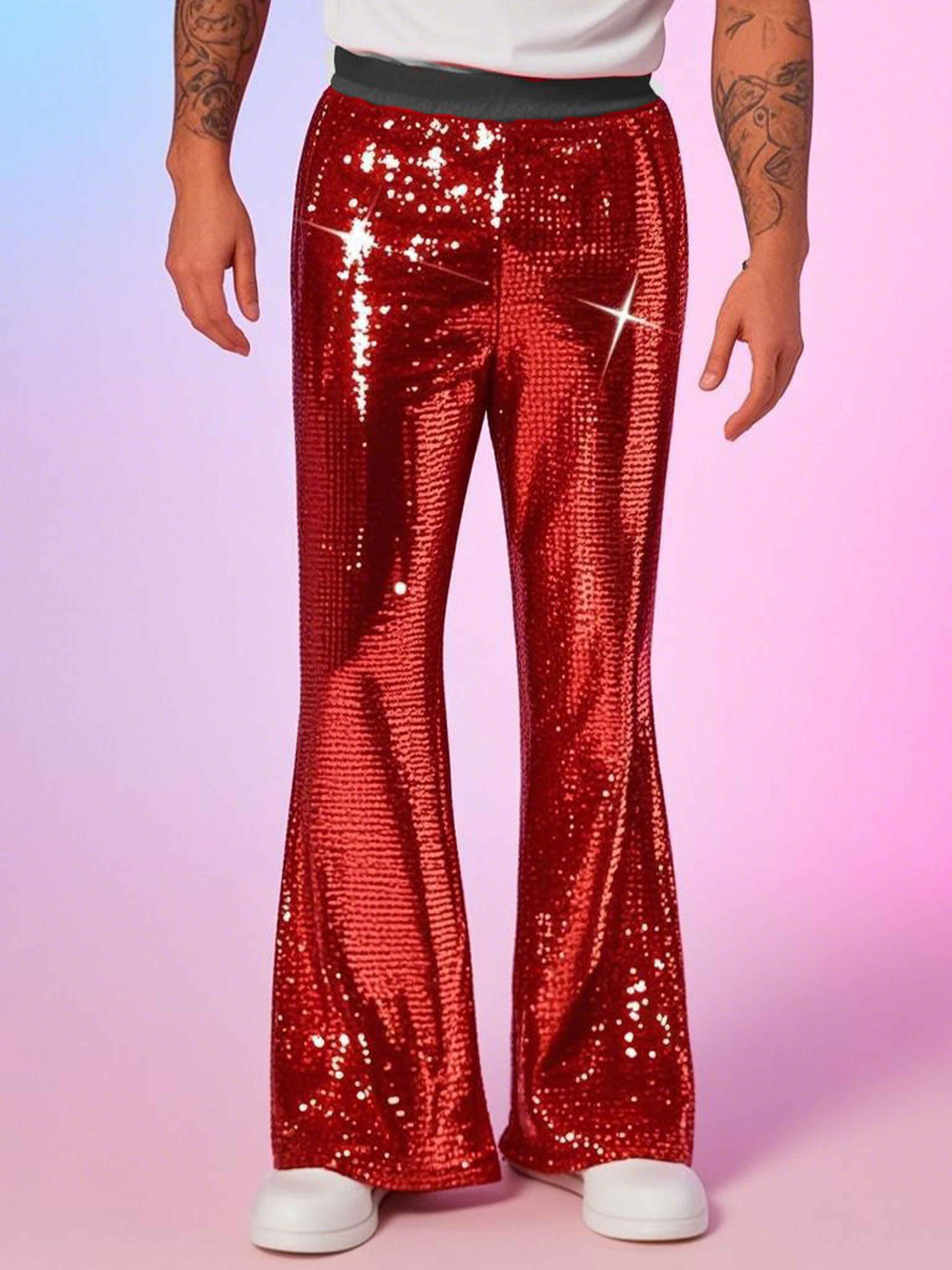 Men's Sequins Disco Party Trousers