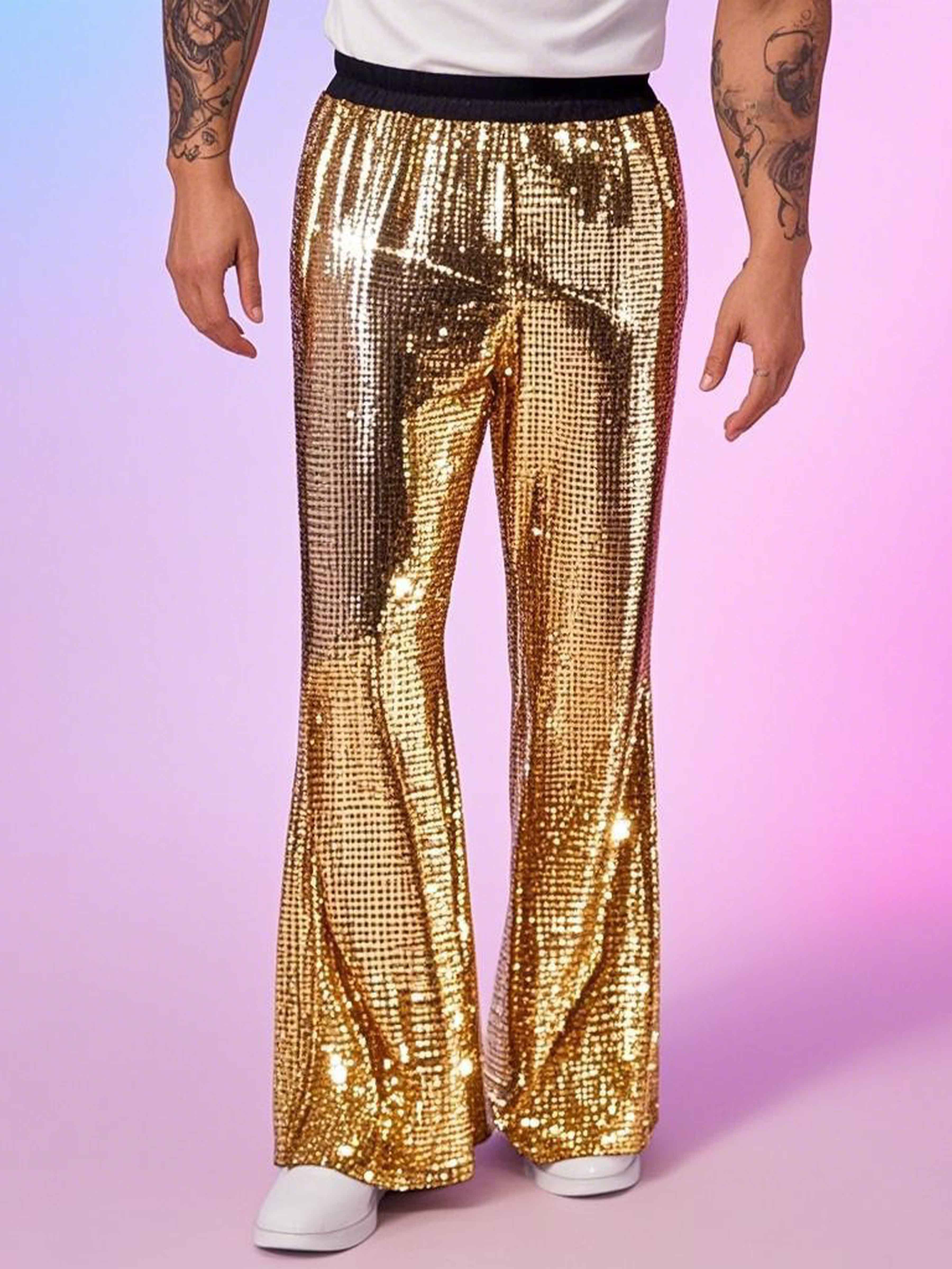 Men's Sequins Disco Party Trousers