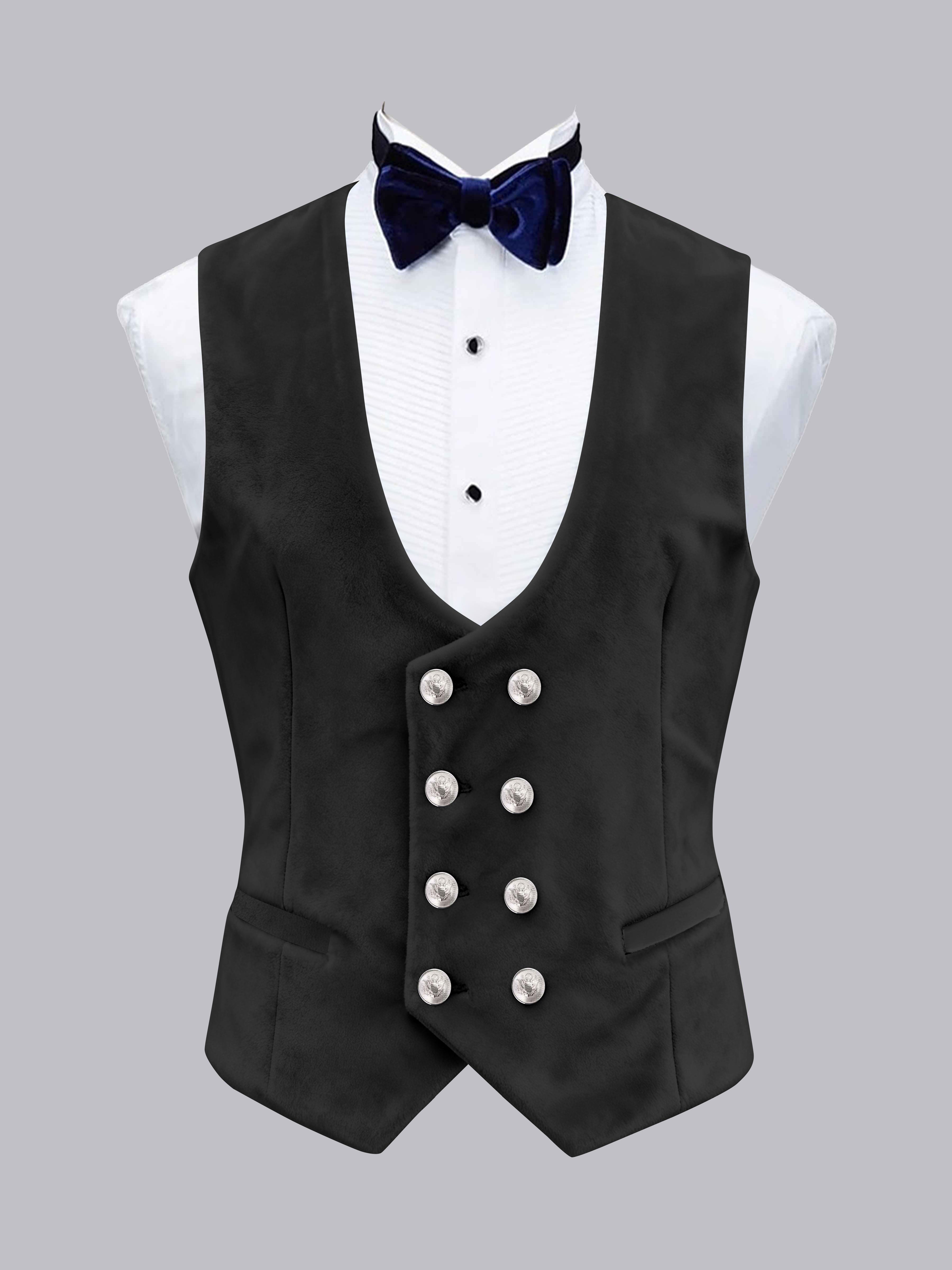 Men's Slim Fit Double Breasted Velvet Vest