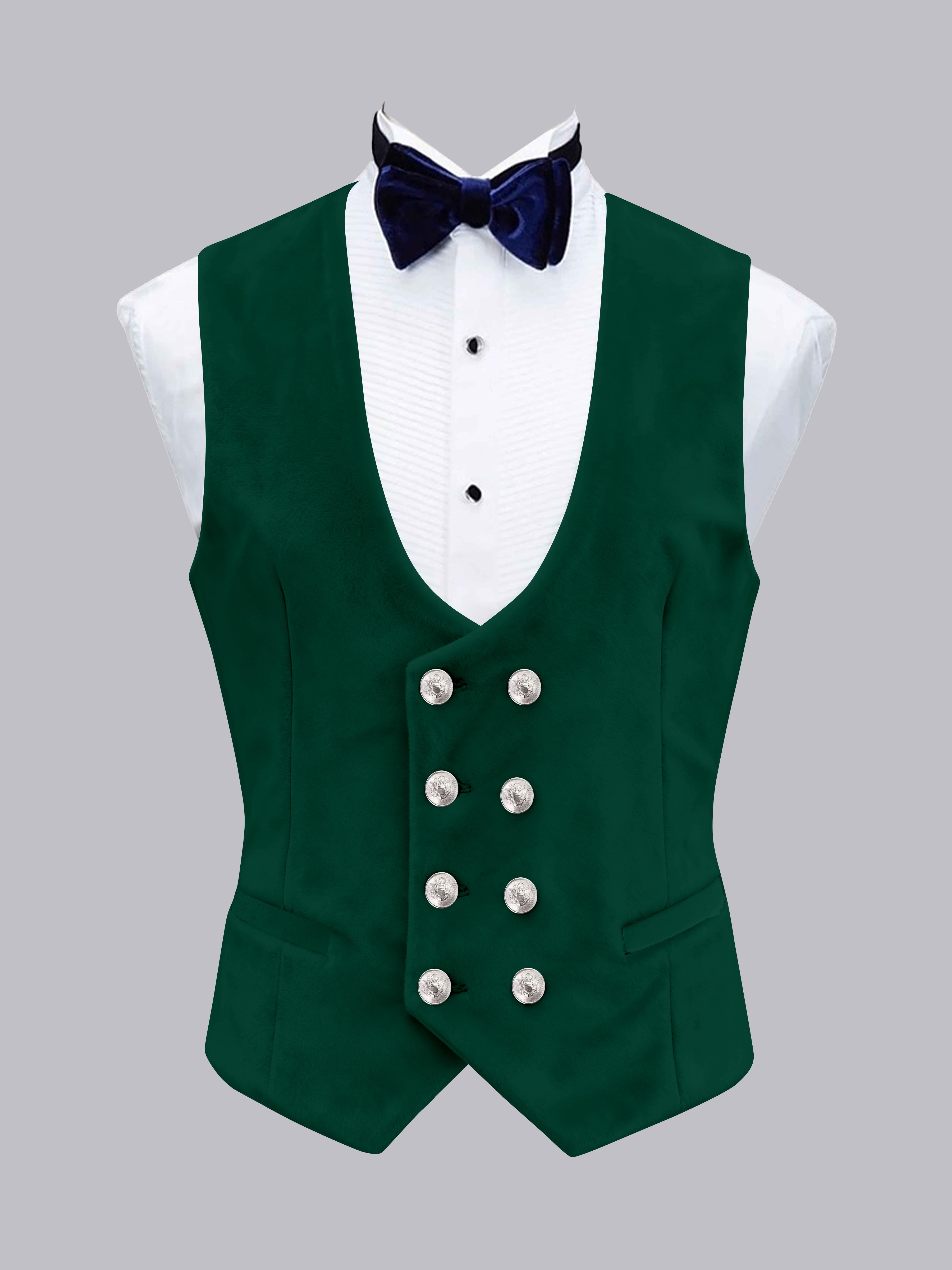 Men's Slim Fit Double Breasted Velvet Vest