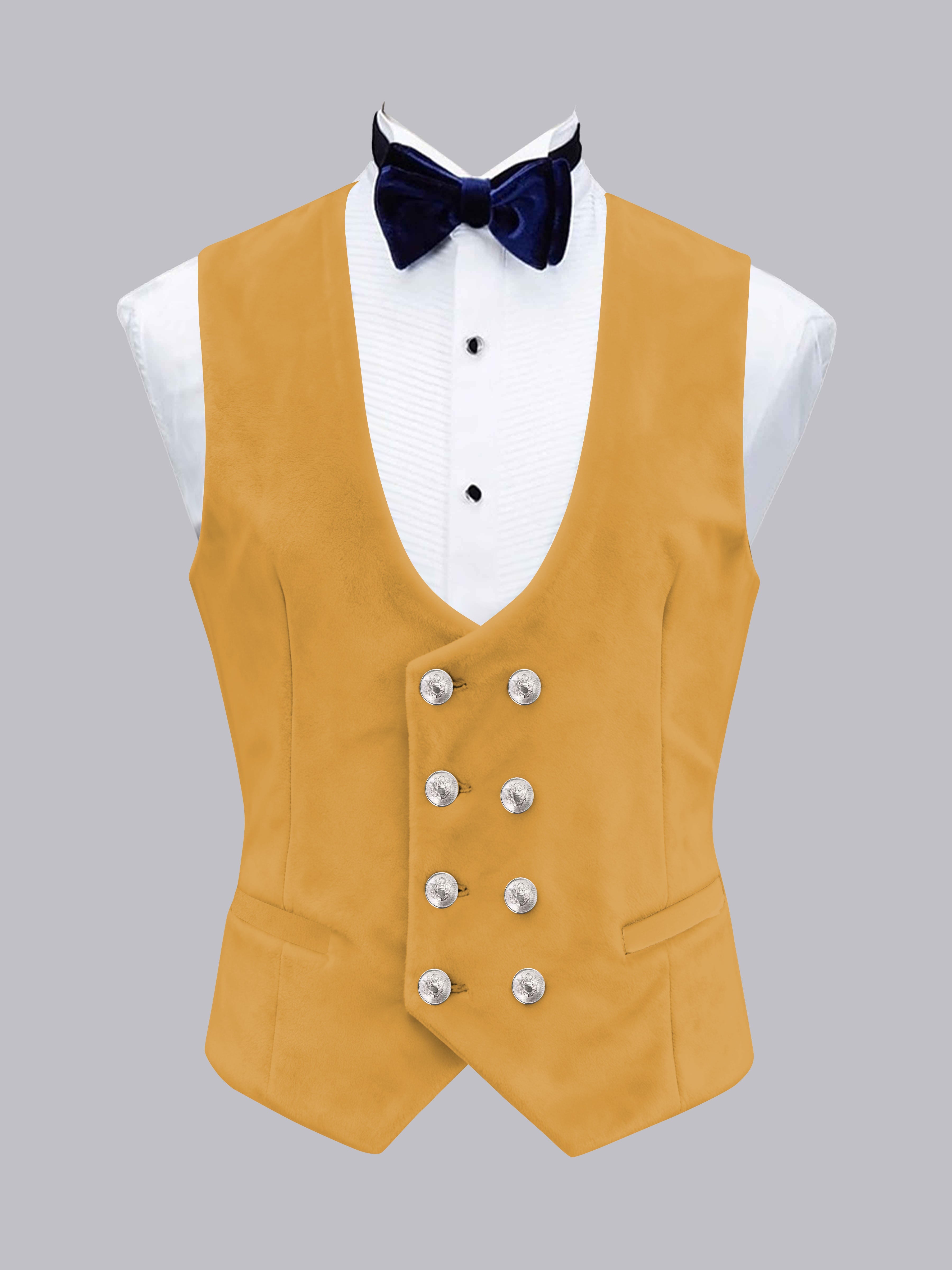Men's Slim Fit Double Breasted Velvet Vest