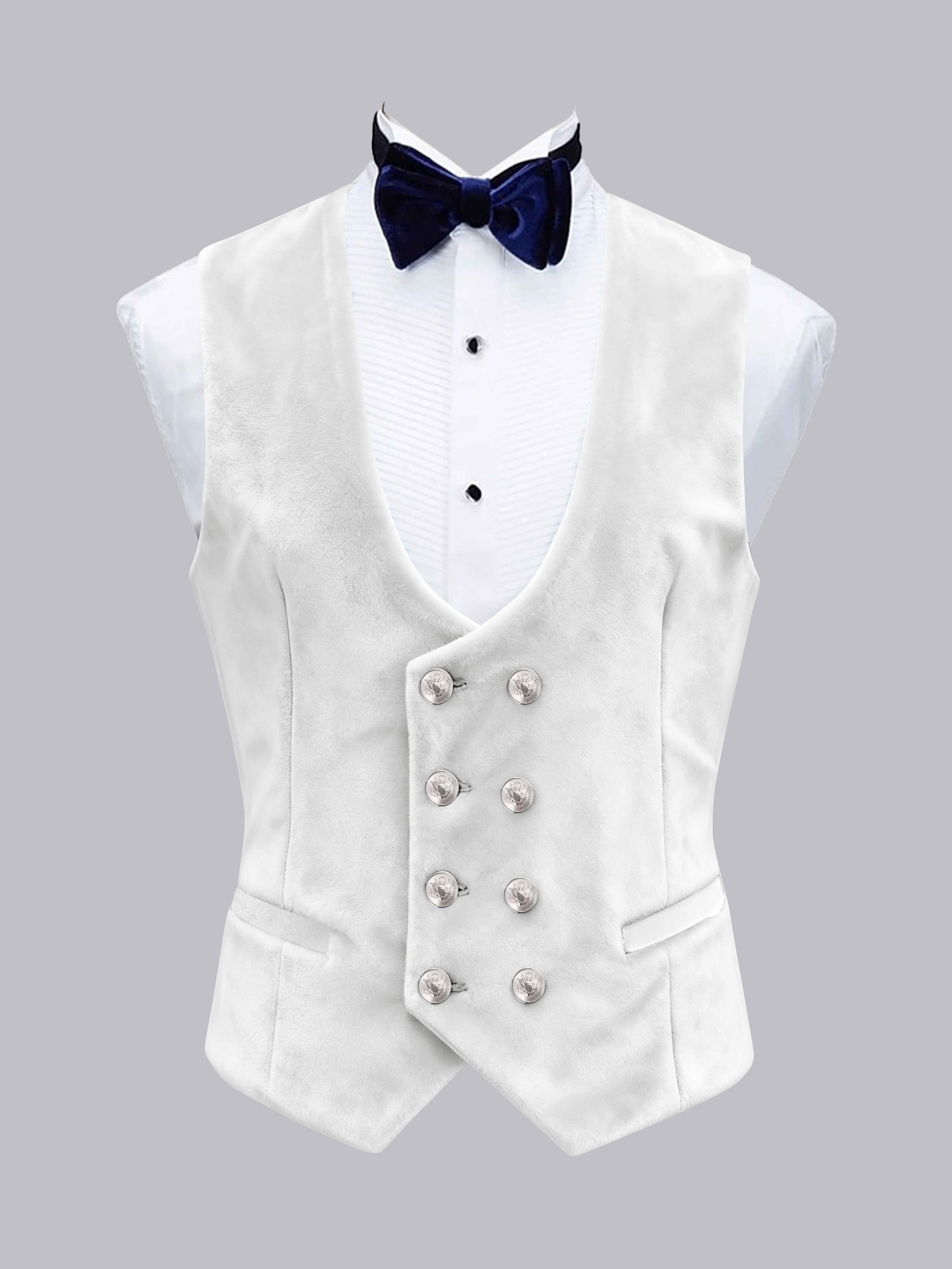 Men's Slim Fit Double Breasted Velvet Vest