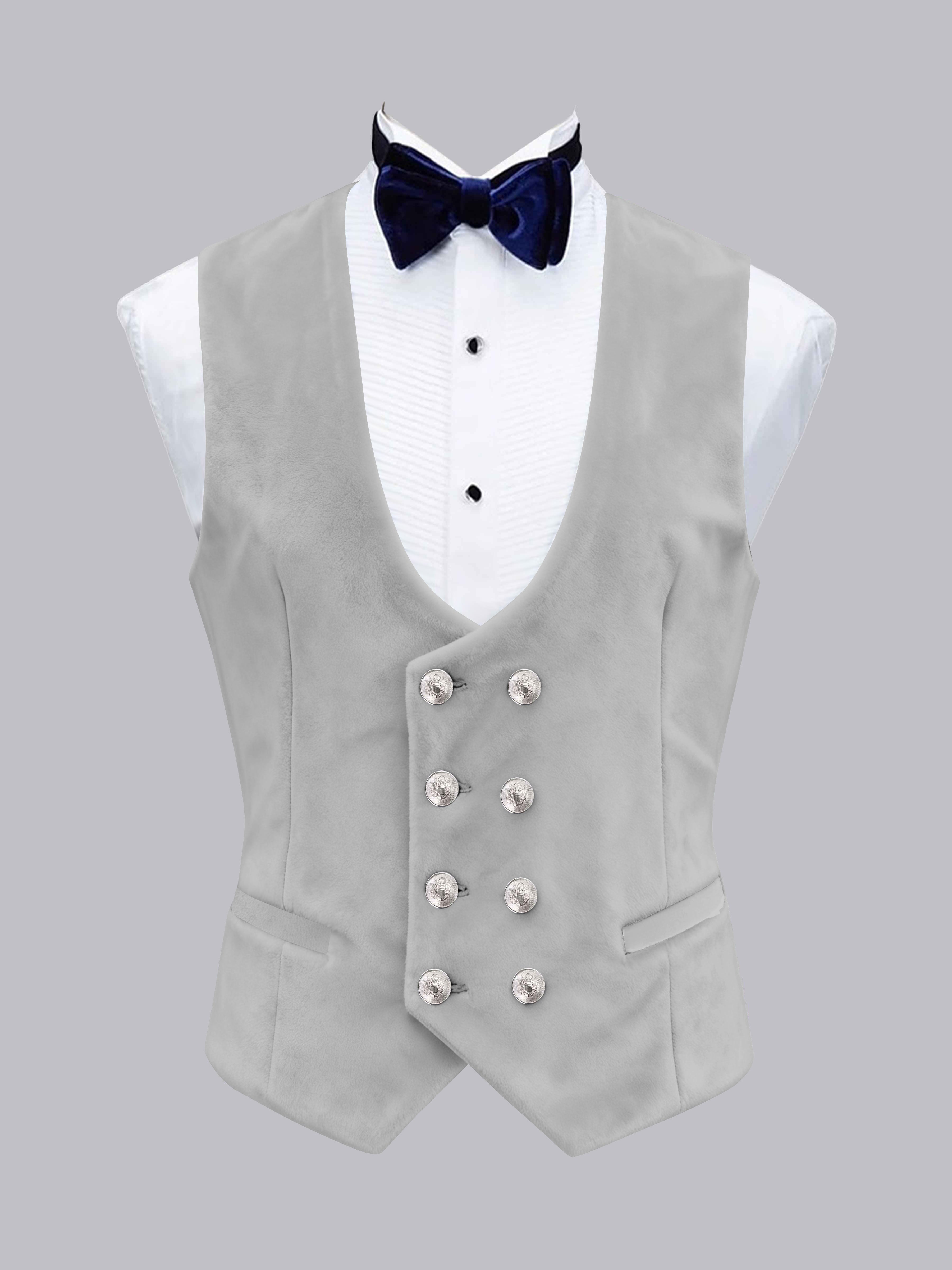 Men's Slim Fit Double Breasted Velvet Vest