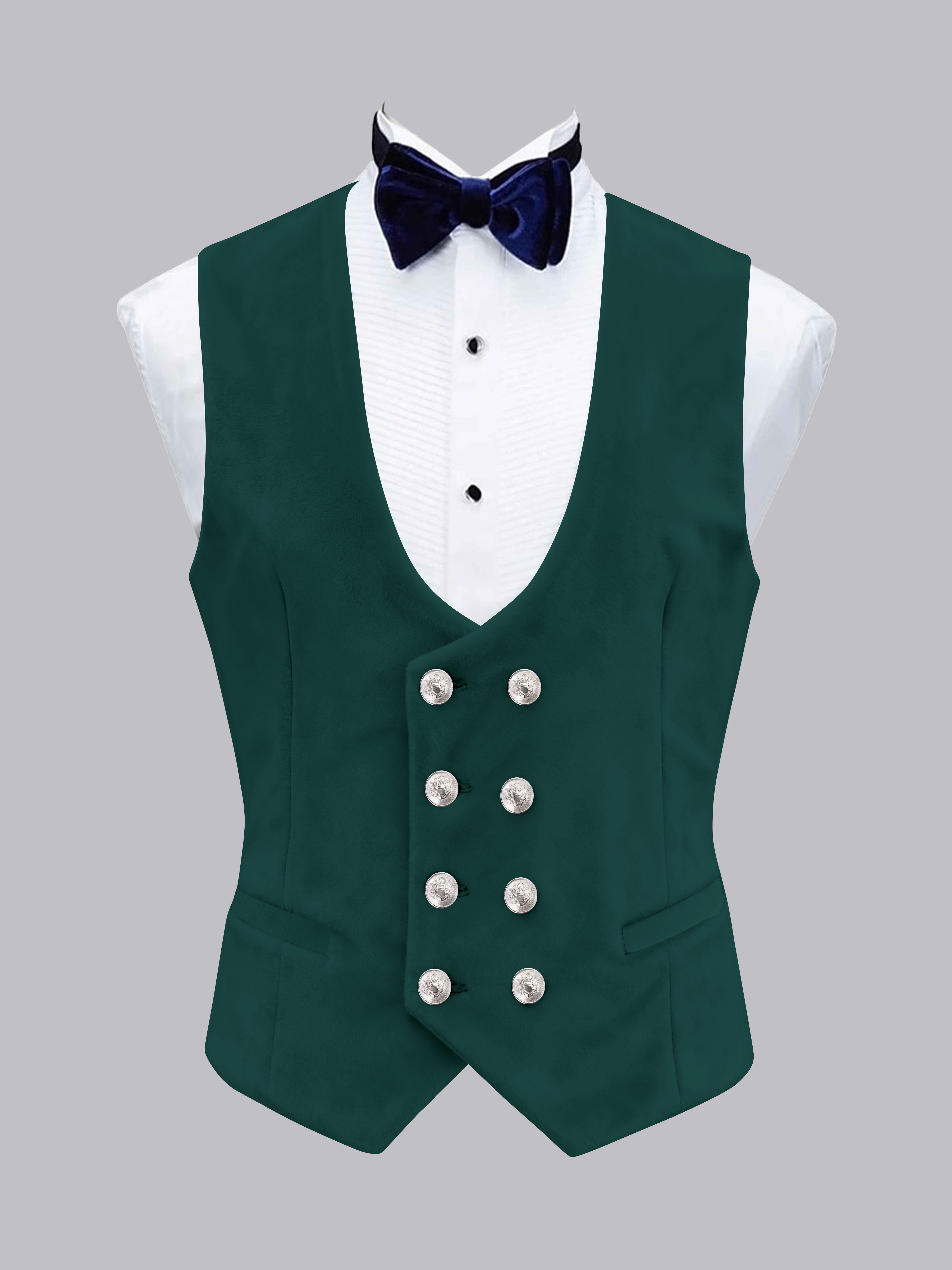 Men's Slim Fit Double Breasted Velvet Vest