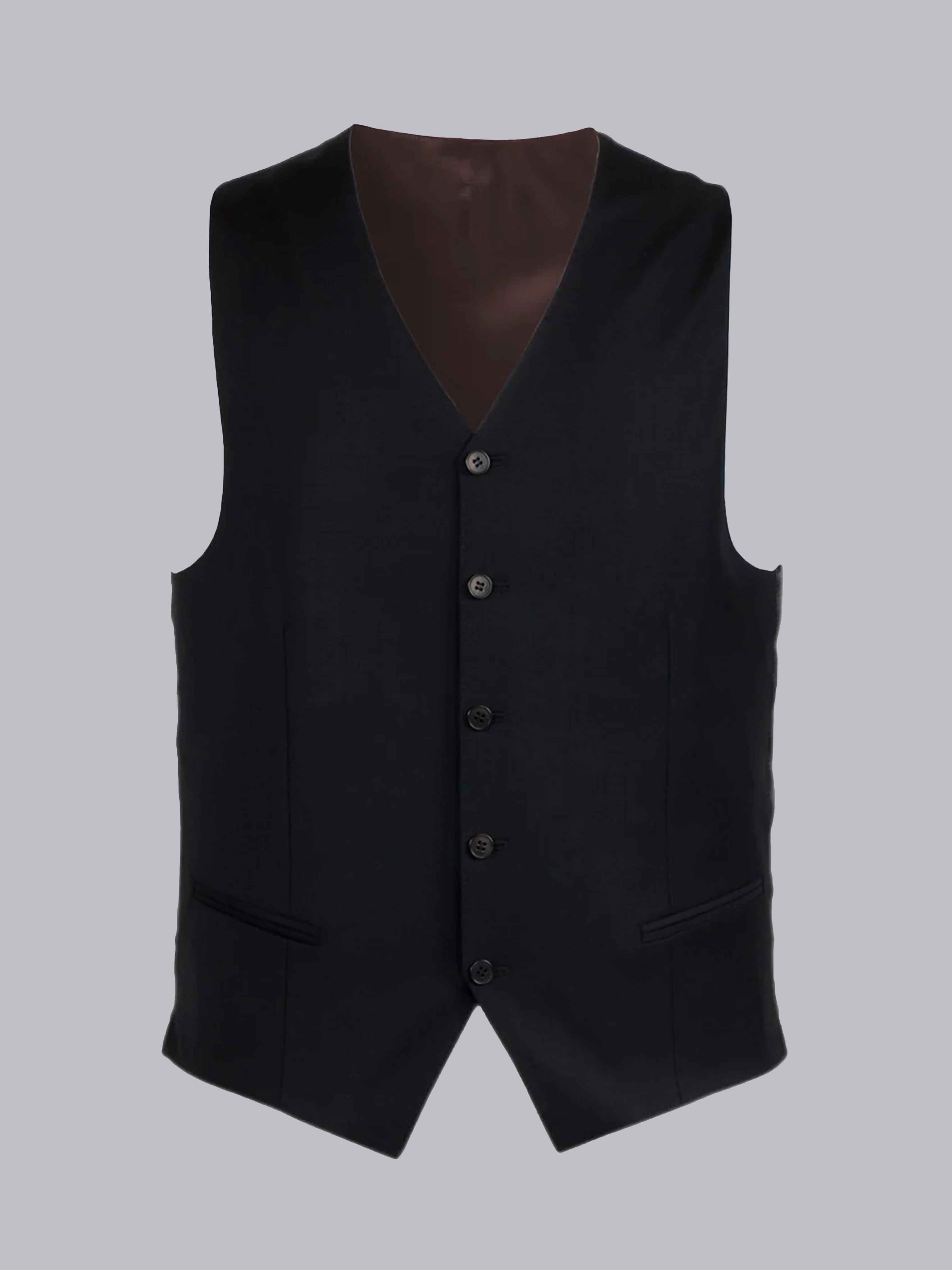 Men's V-Neck Solid Single Five-buttons Vest