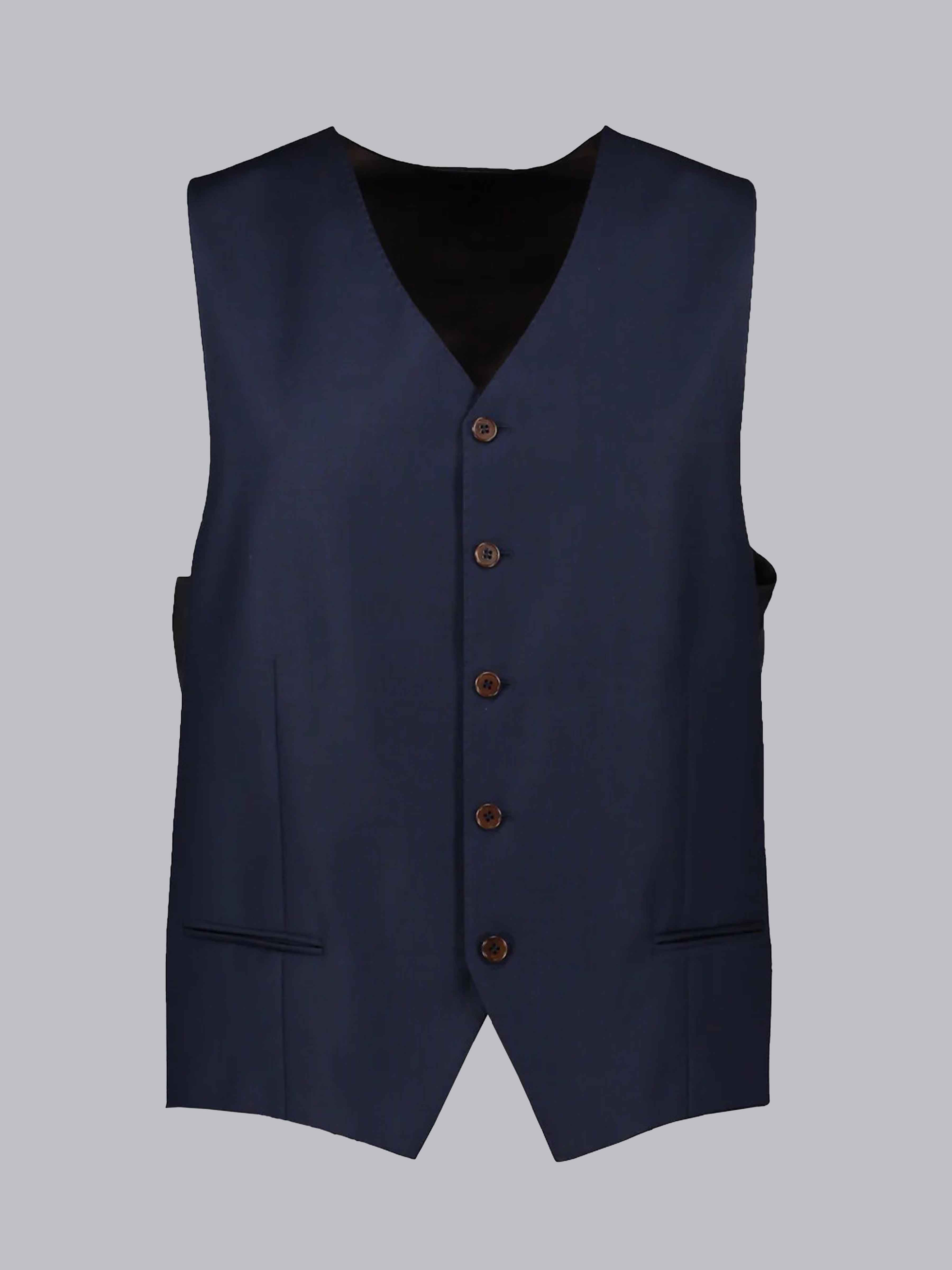 Men's V-Neck Solid Single Five-buttons Vest