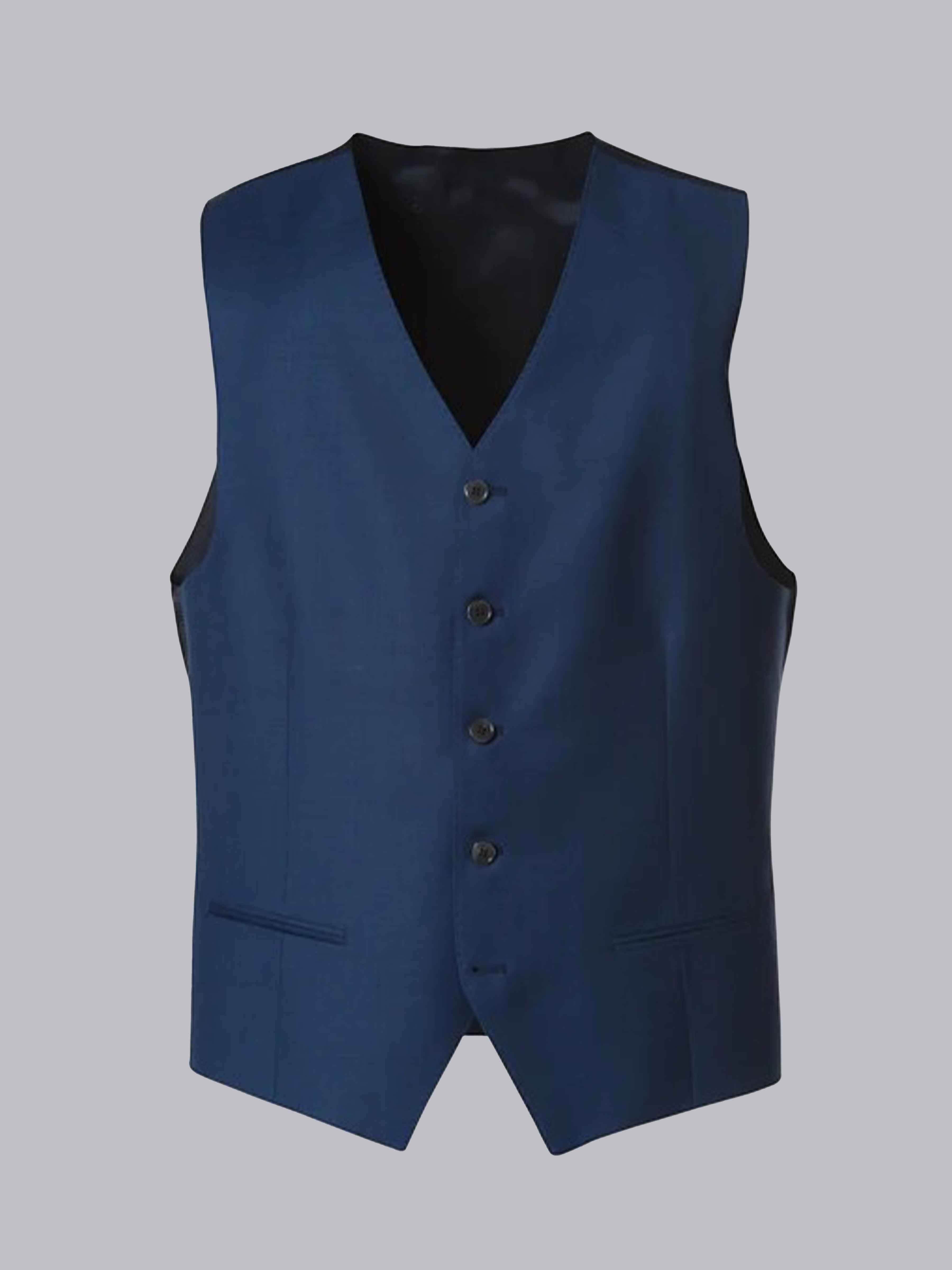 Men's V-Neck Solid Single Five-buttons Vest