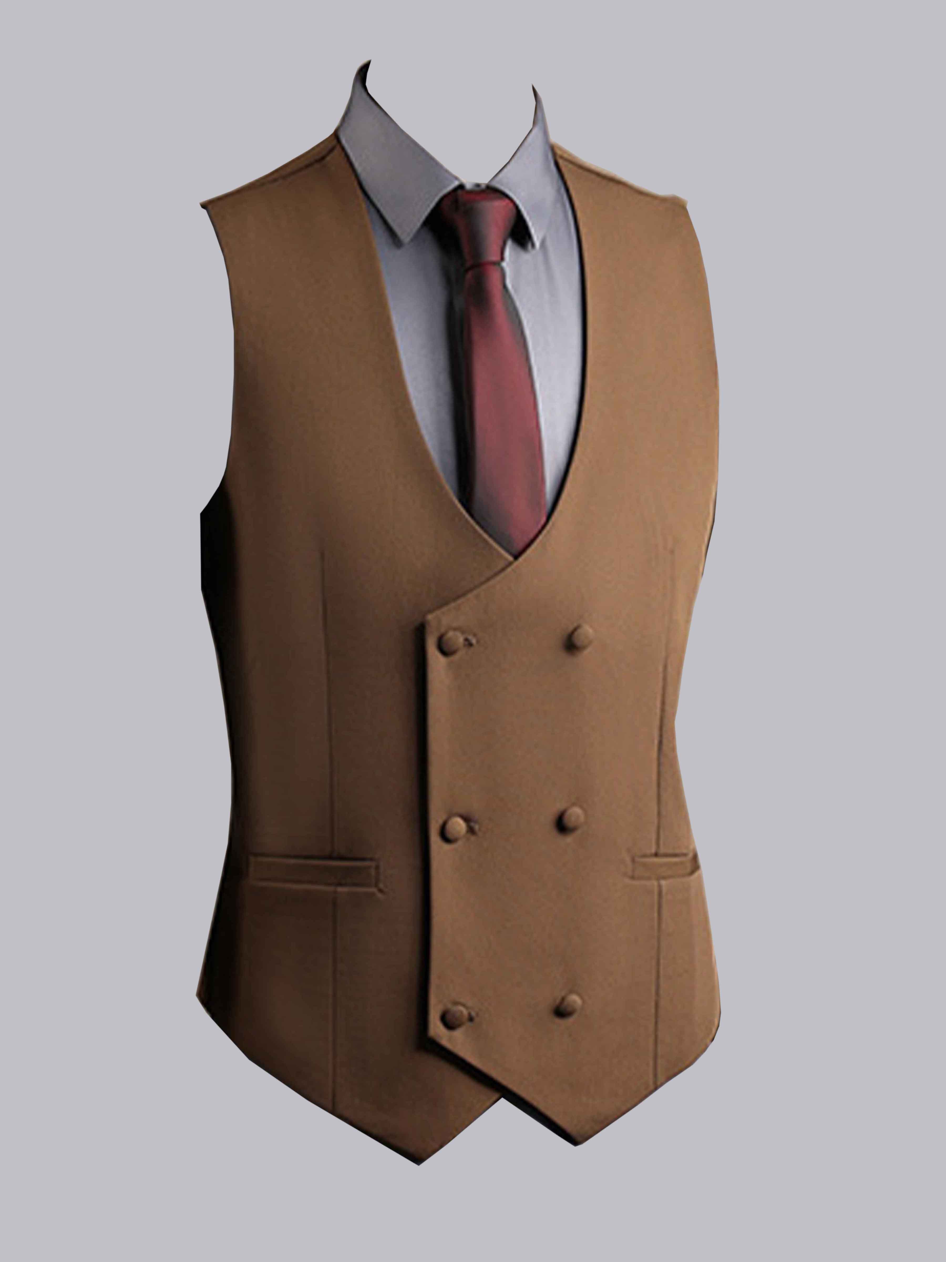 Men's Modern V-Neck Double Breasted Vest