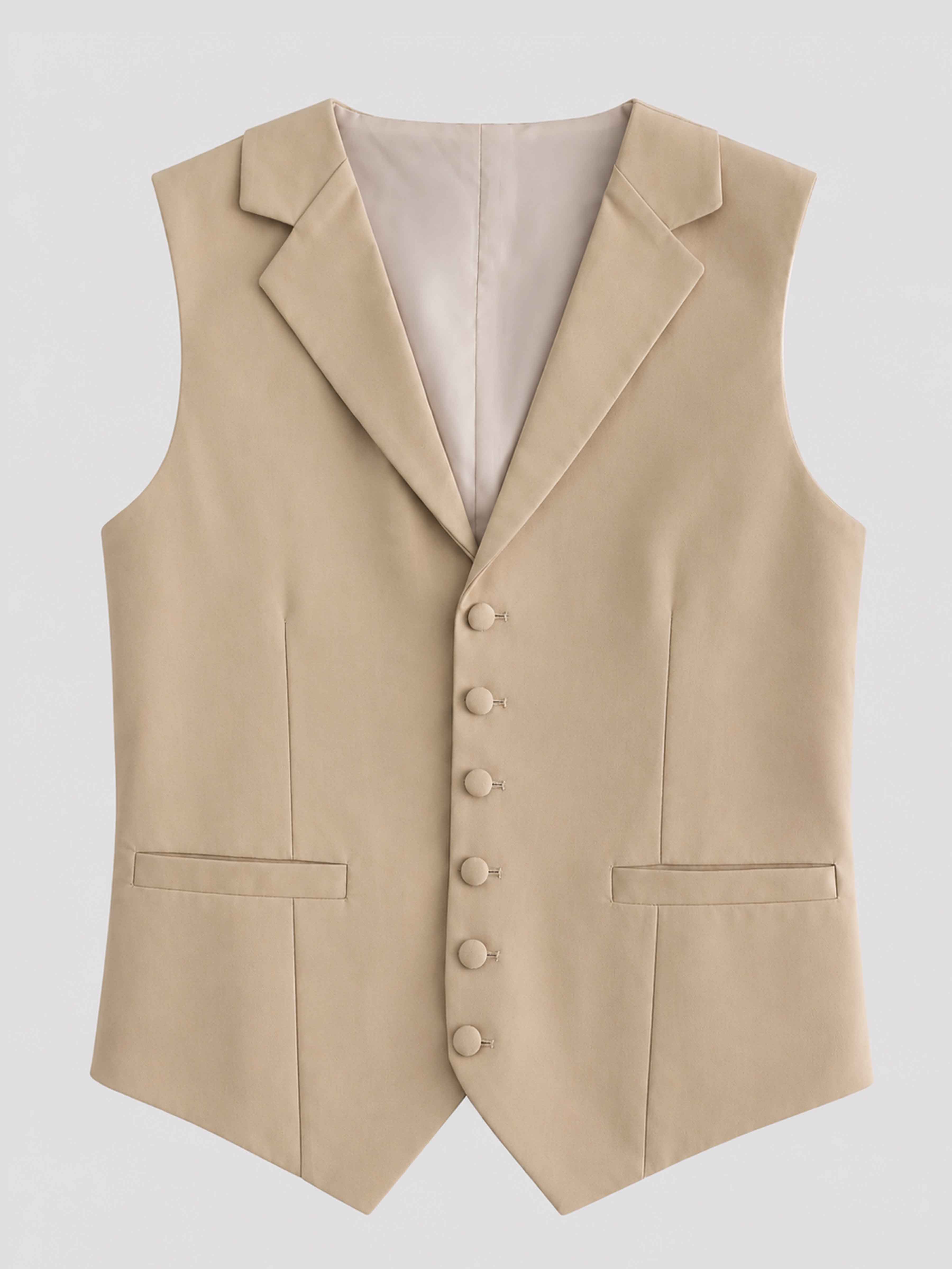 Modern Men's Notch Lapel Six Buttons Vest
