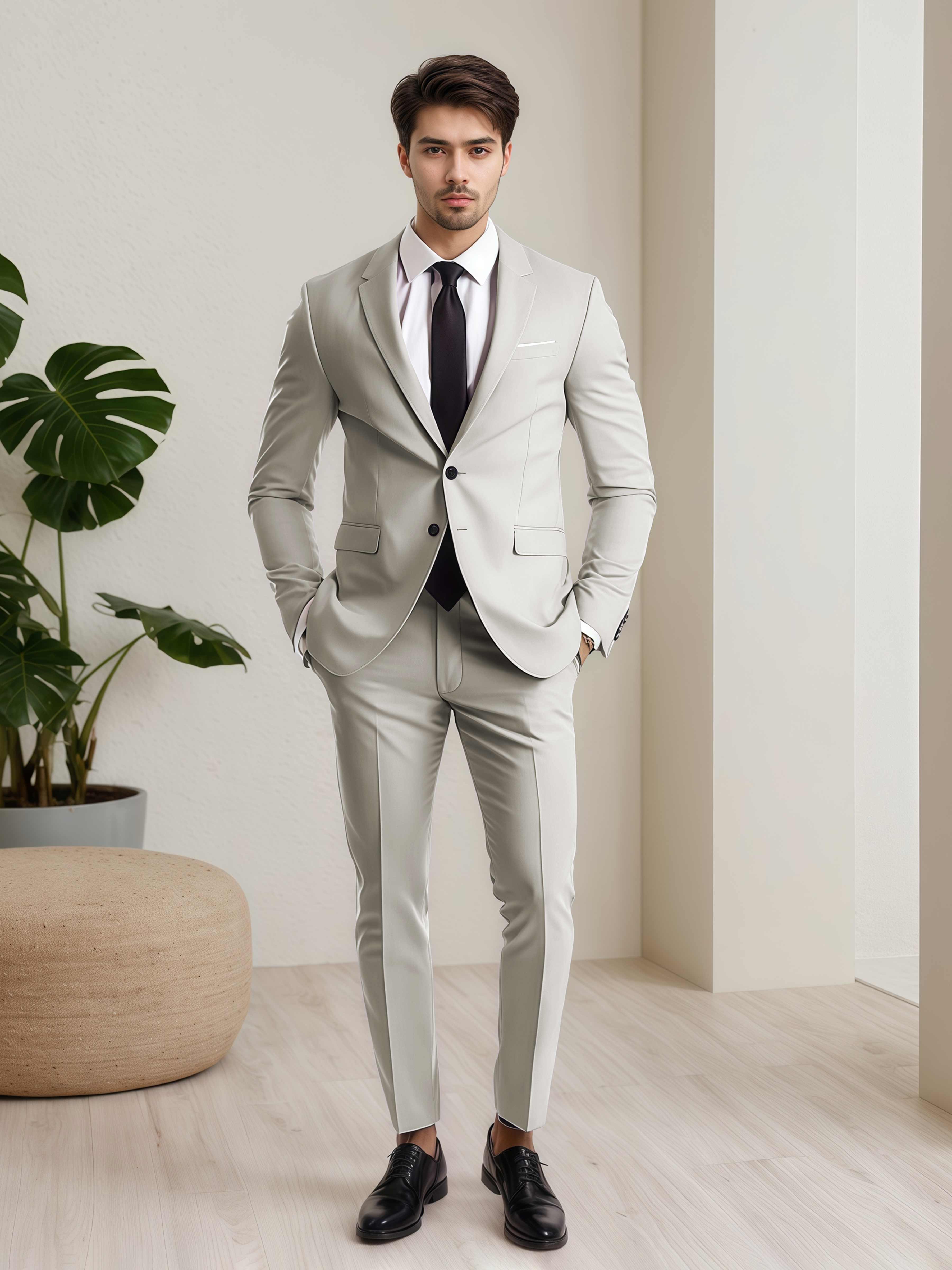 Minimalist Men's Two Buttons 2 Pieces Wedding Suits