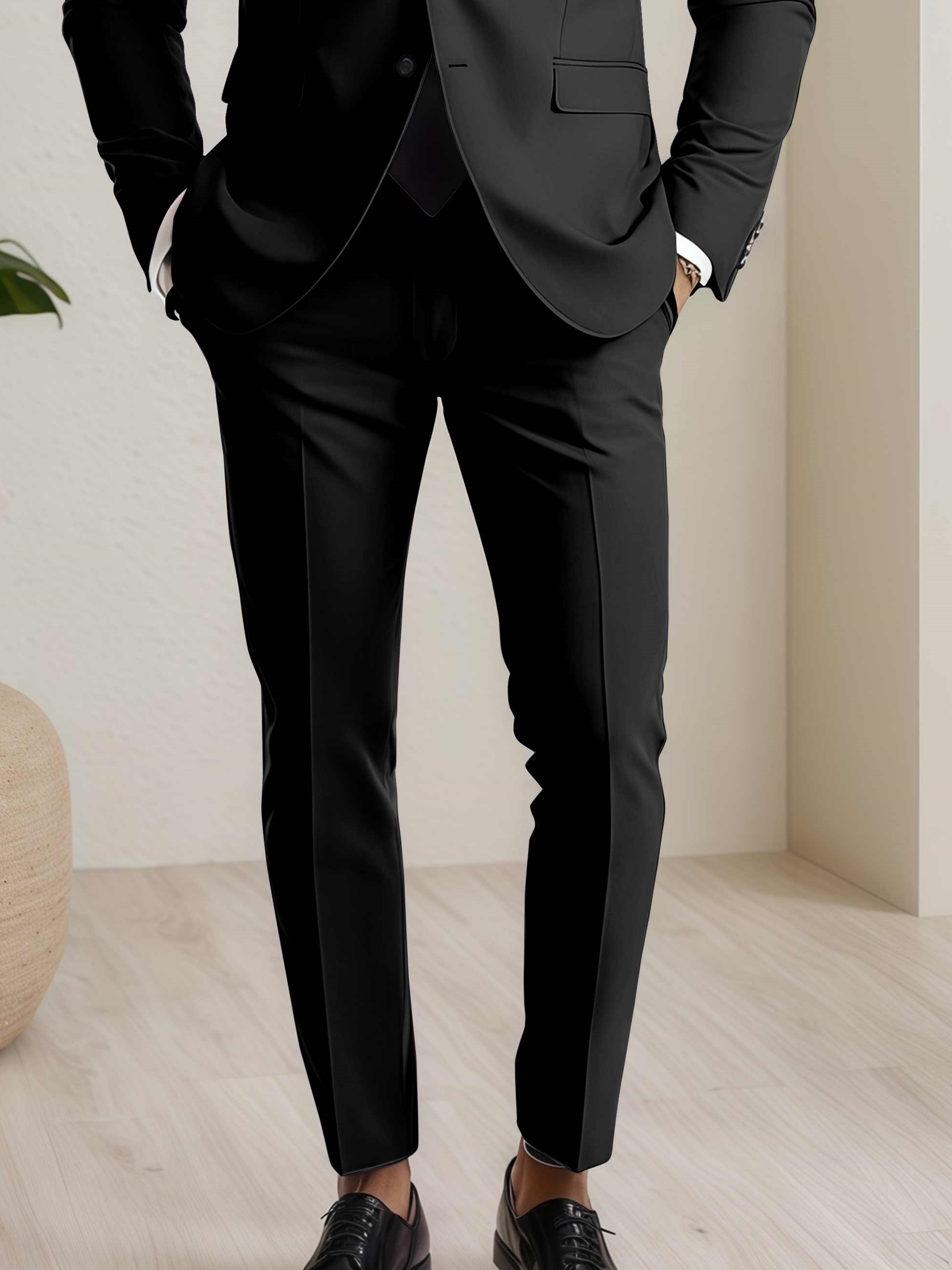 Modern Men's Straight Leg Plain Standard Fit Pants