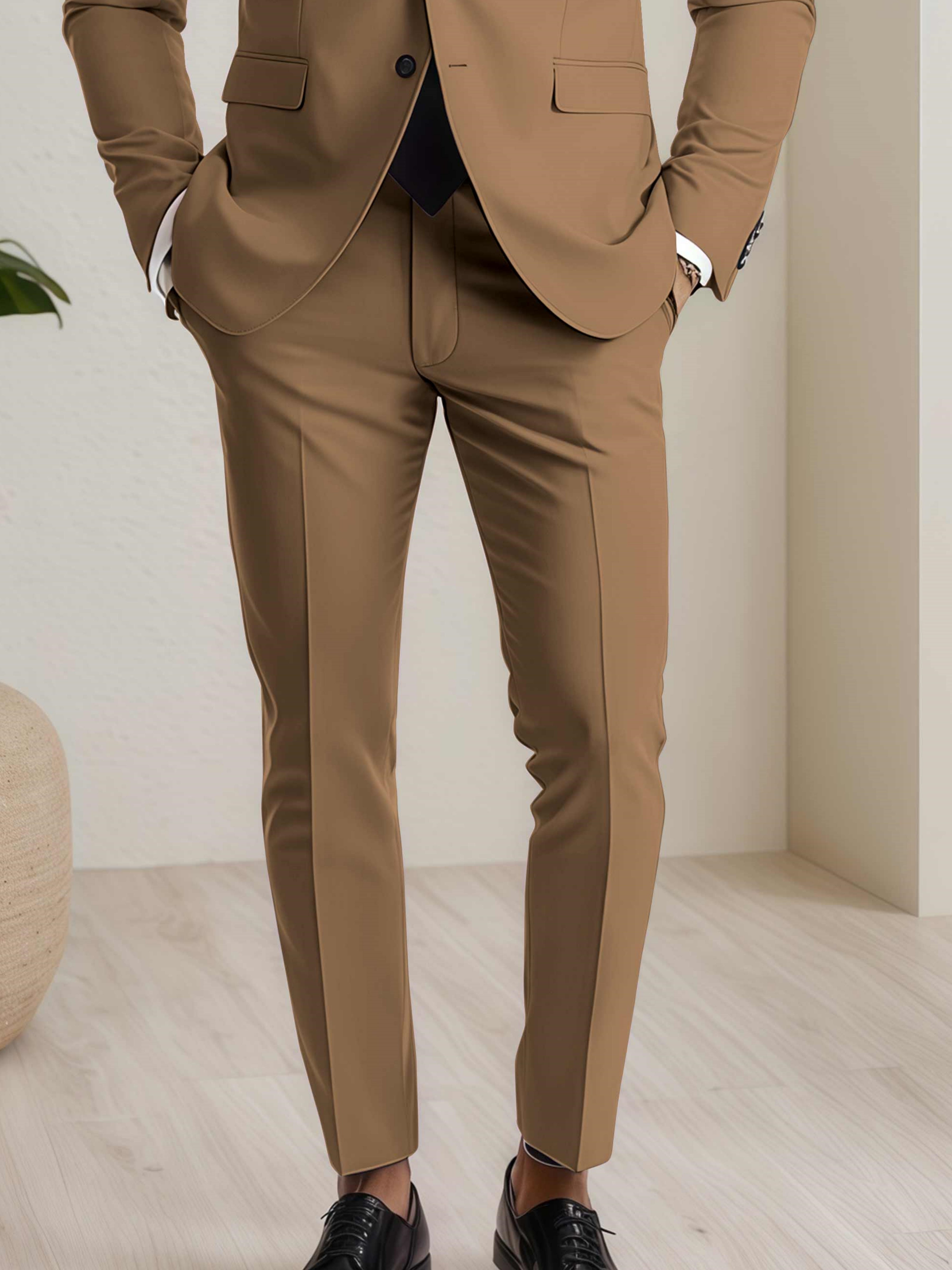 Modern Men's Straight Leg Plain Standard Fit Pants