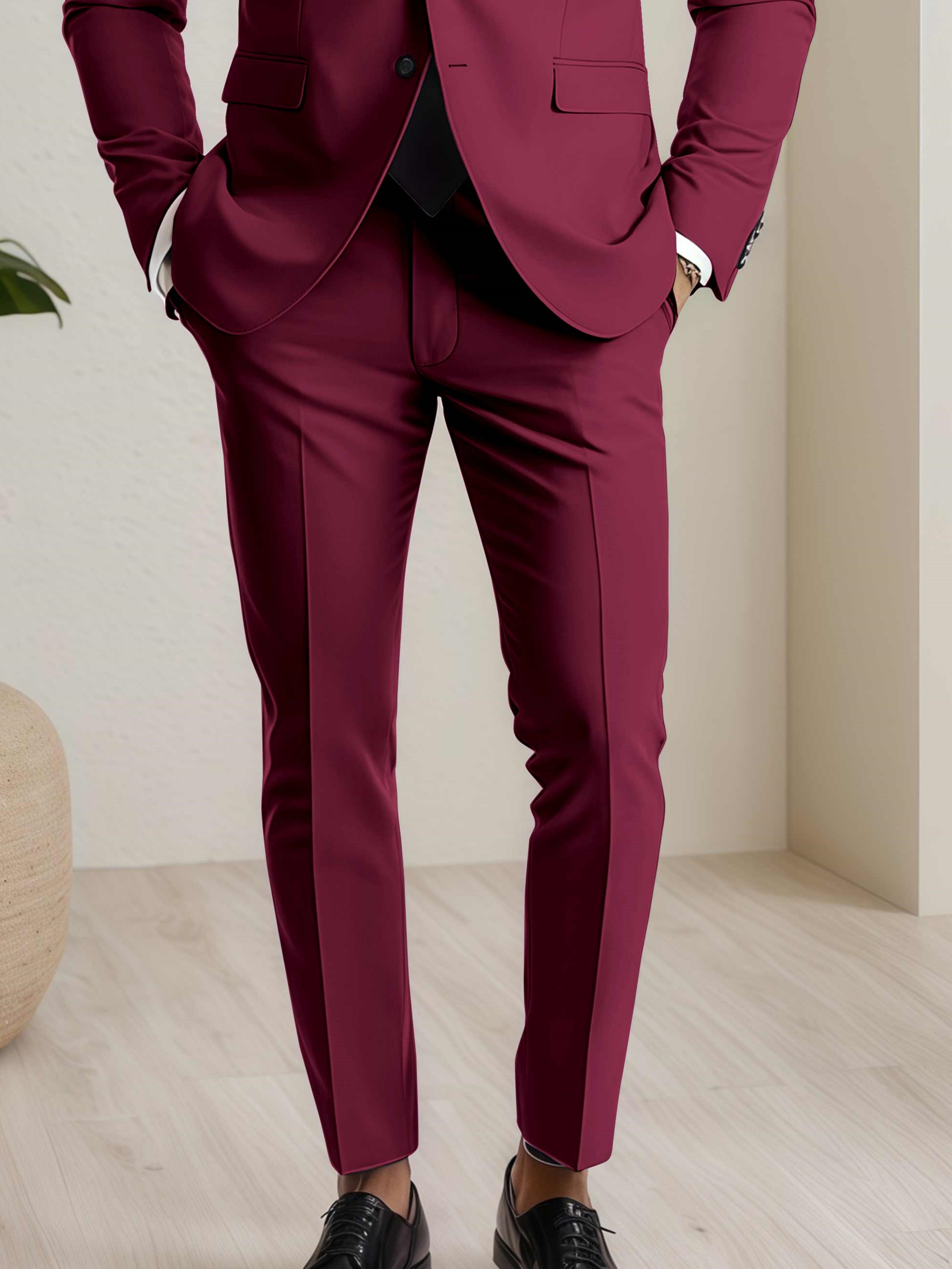 Modern Men's Straight Leg Plain Standard Fit Pants