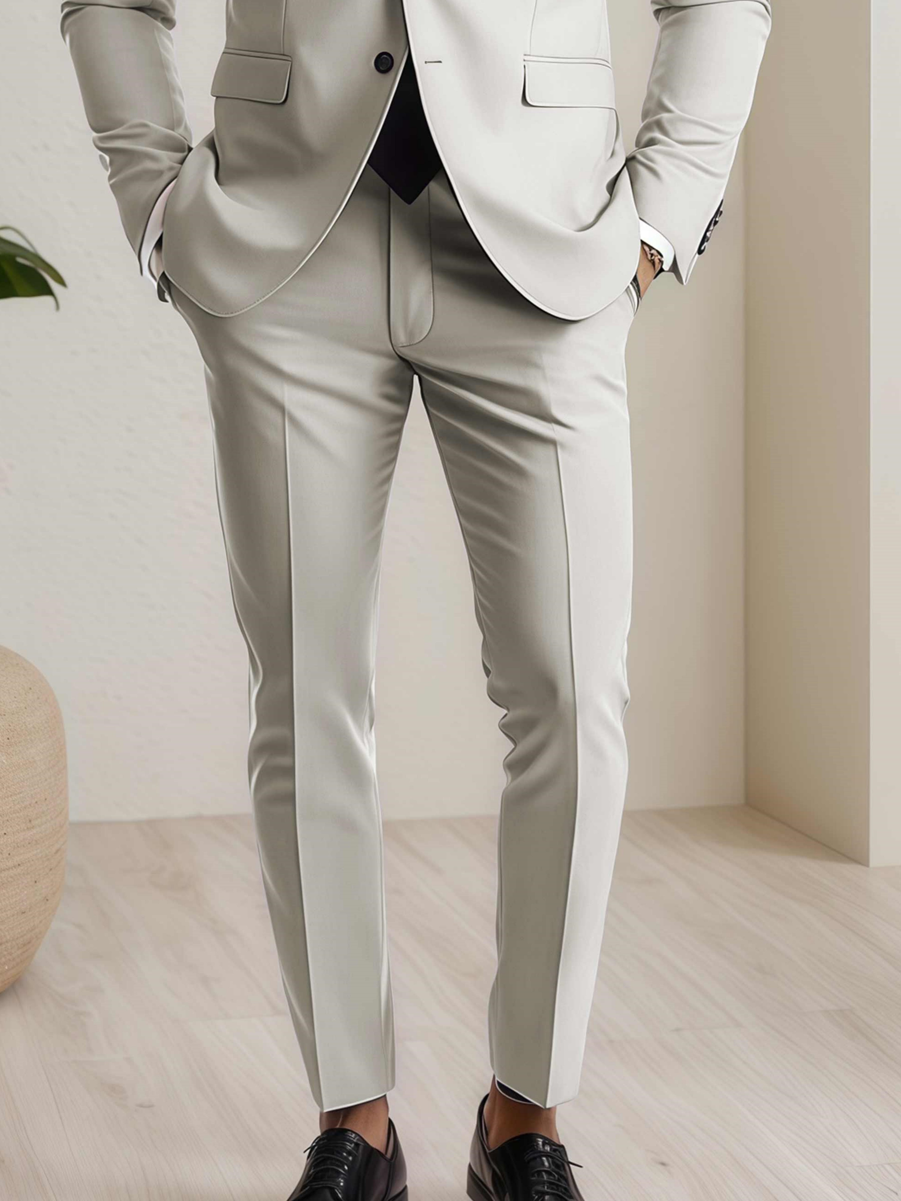Modern Men's Straight Leg Plain Standard Fit Pants
