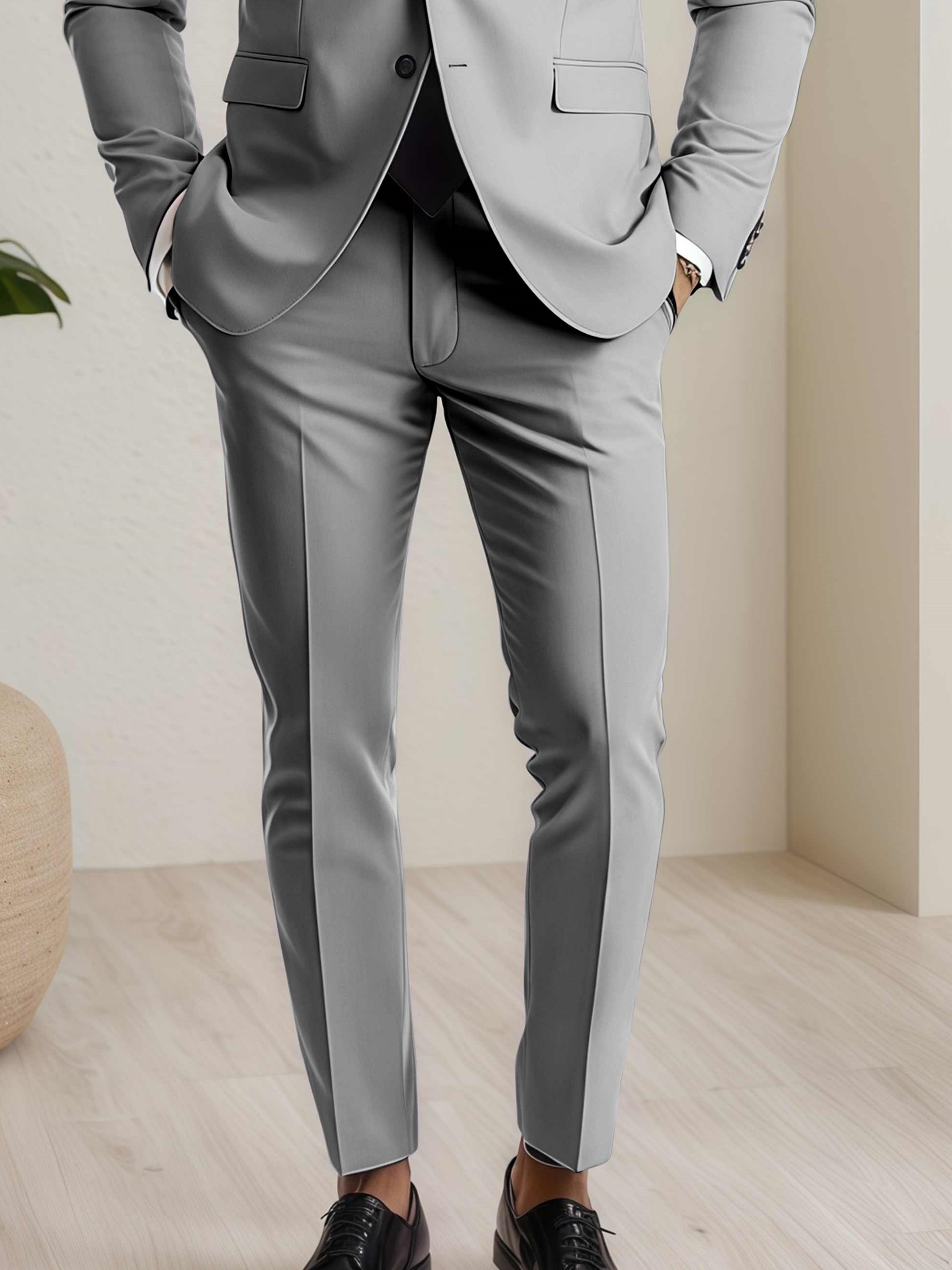 Modern Men's Straight Leg Plain Standard Fit Pants
