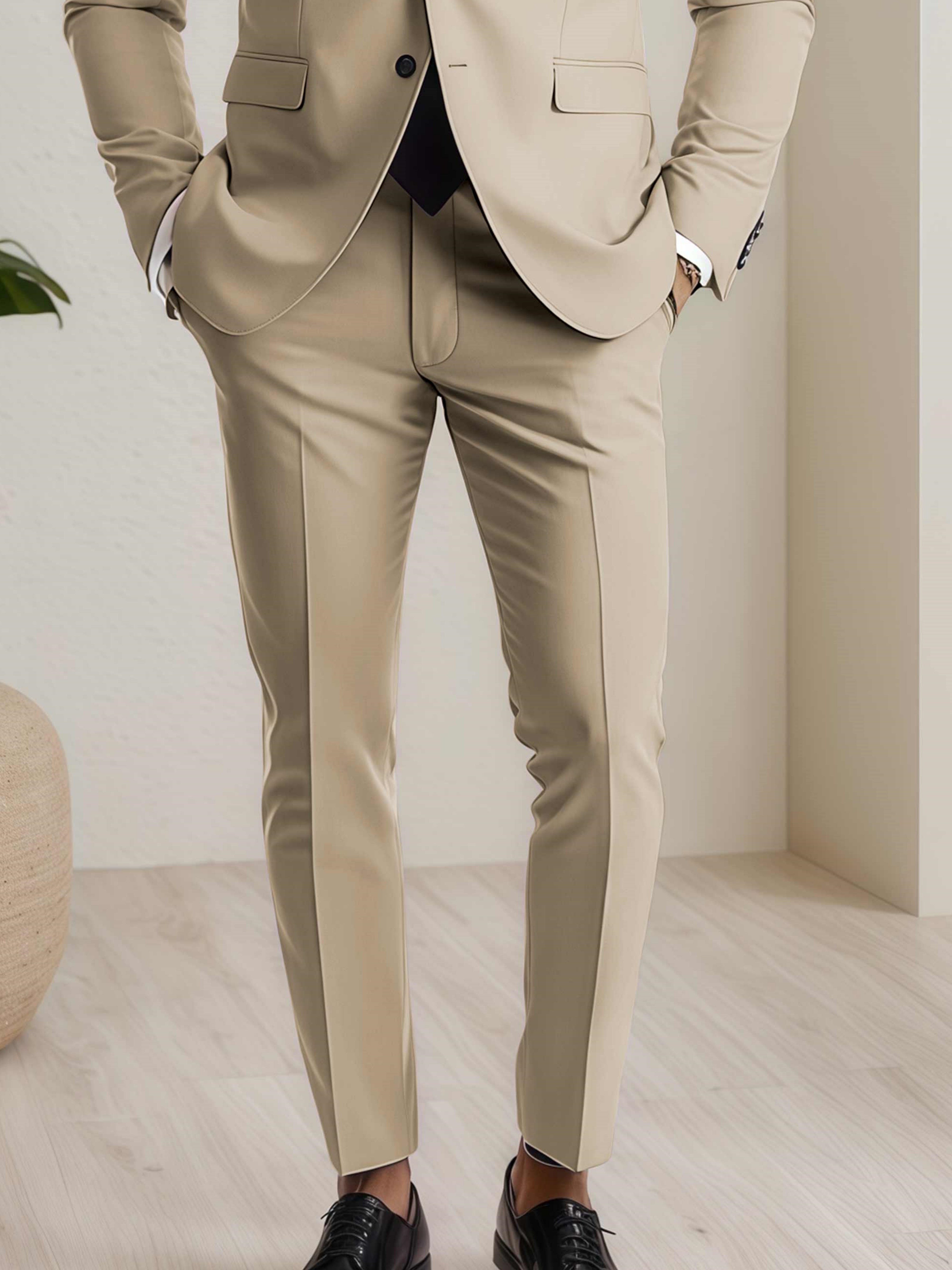 Modern Men's Straight Leg Plain Standard Fit Pants