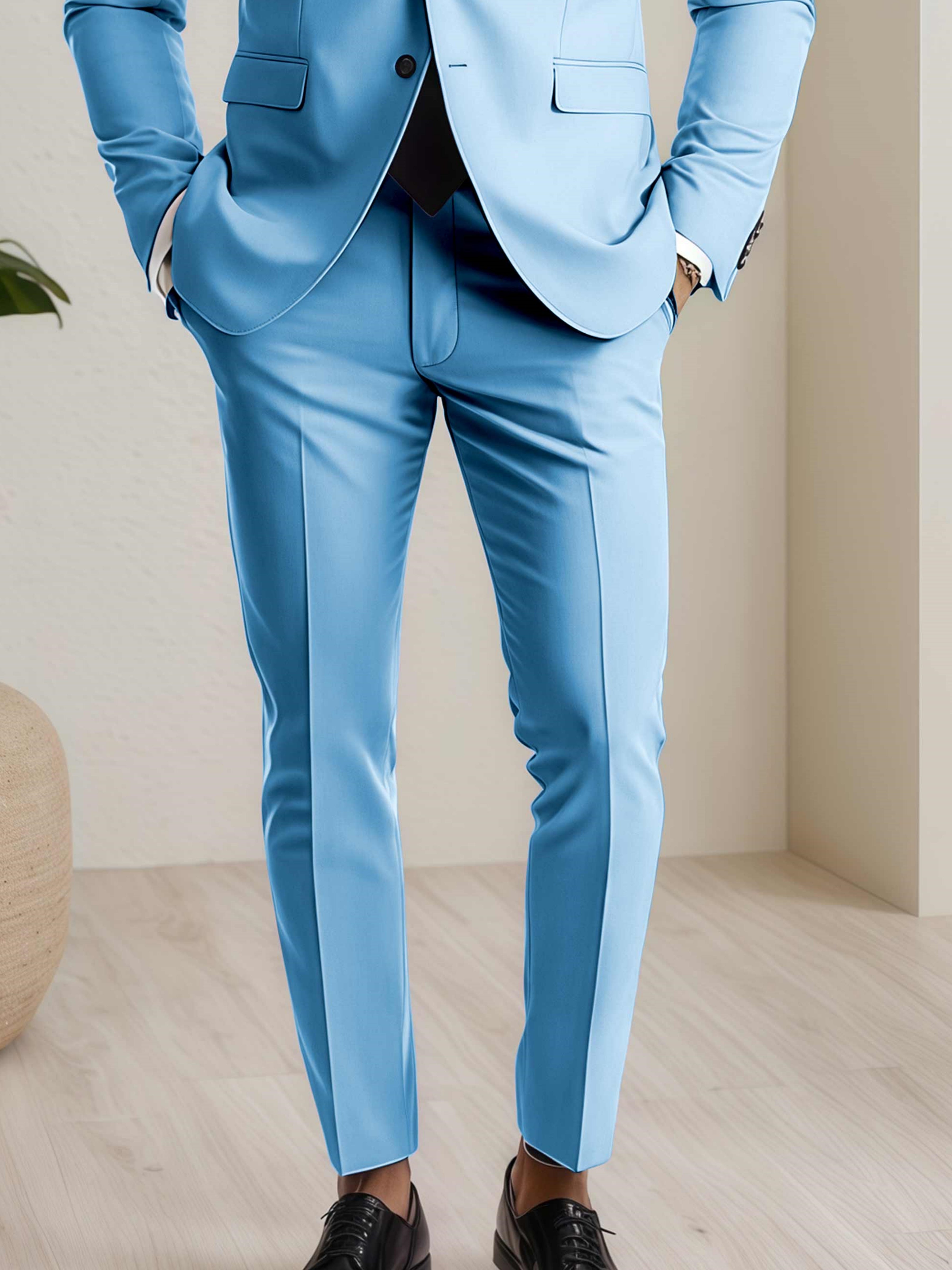 Modern Men's Straight Leg Plain Standard Fit Pants