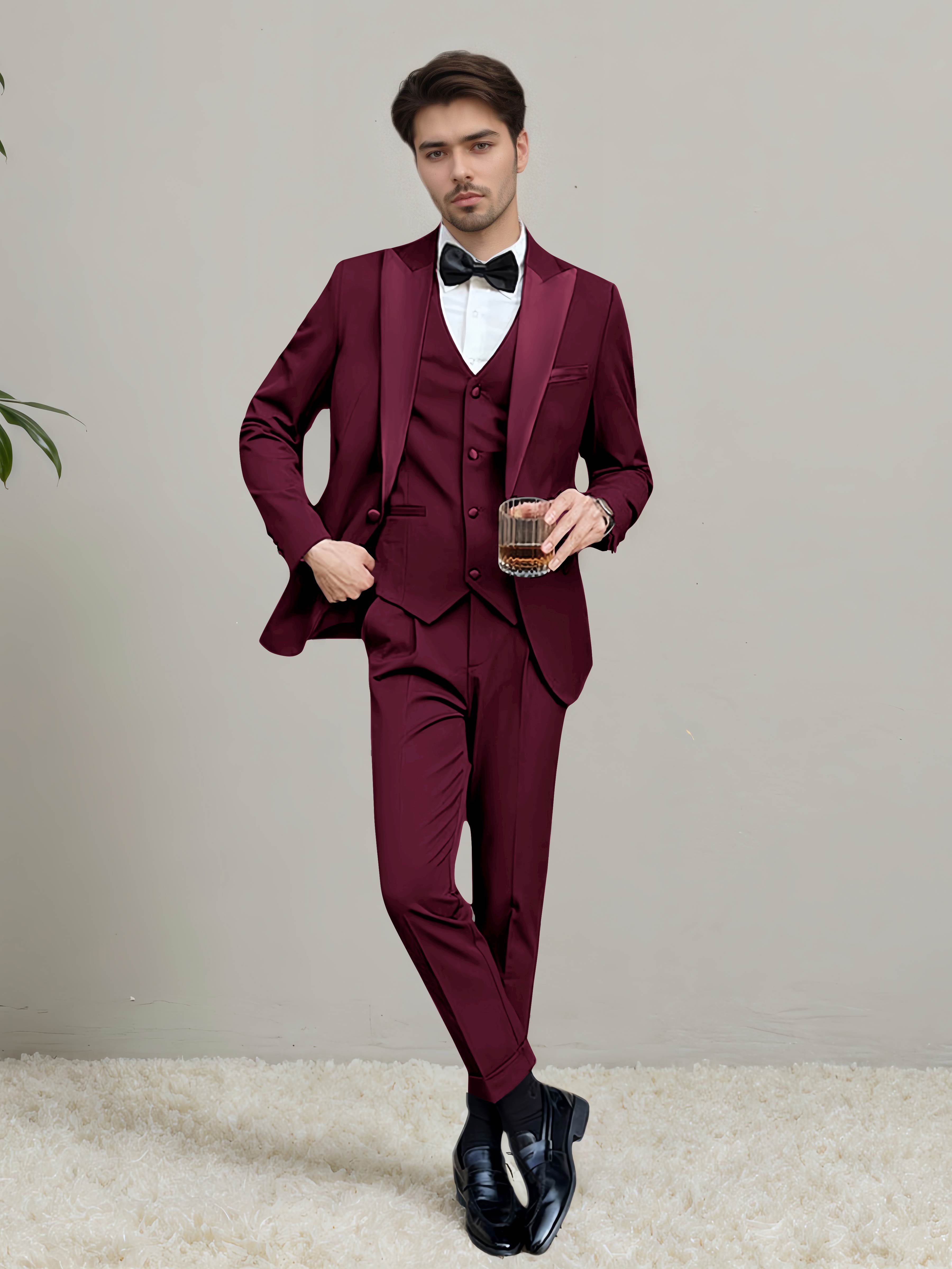 Modern Men's One Button 3 Pieces Wedding Suits