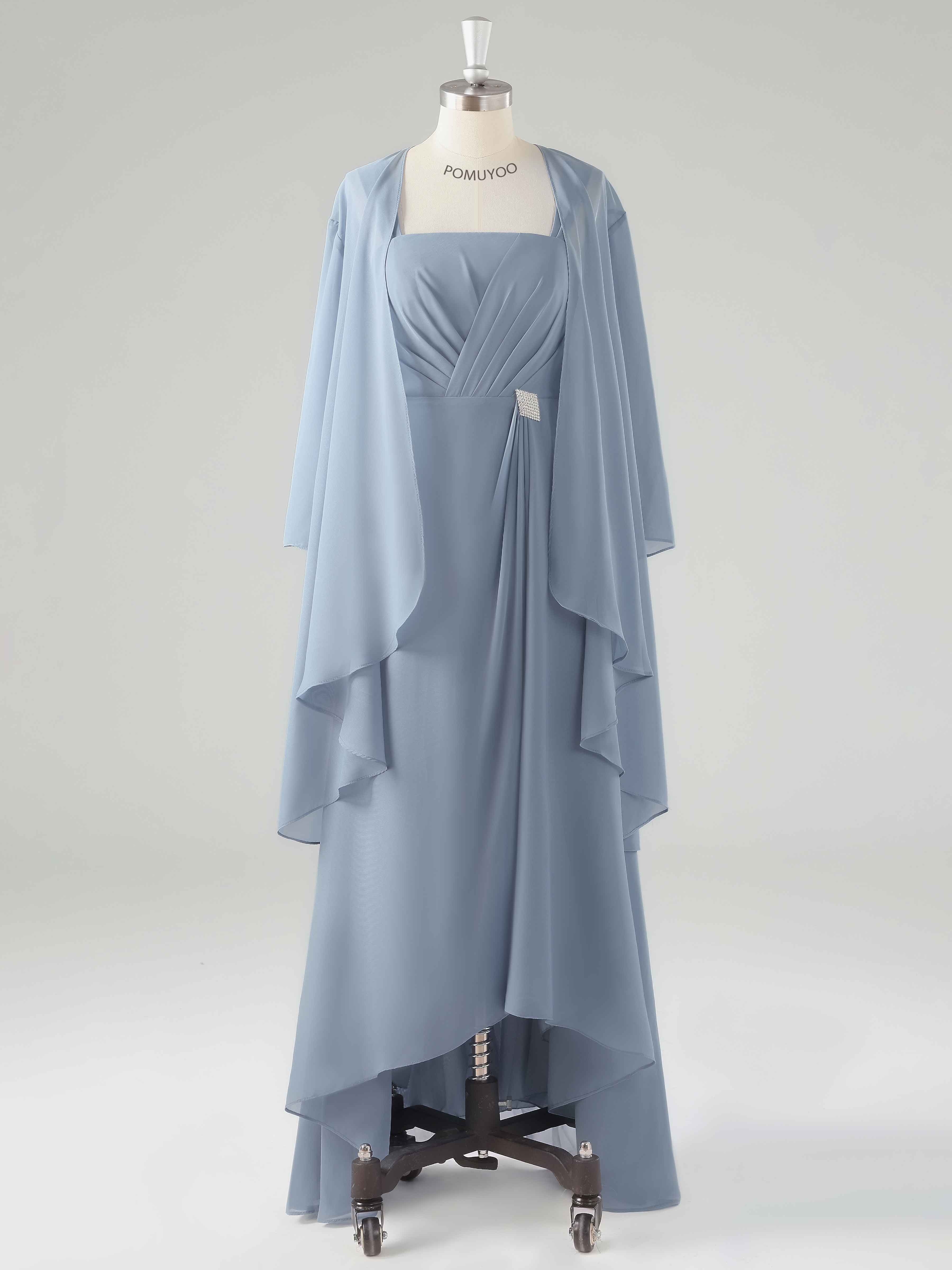 Modest A-Line Beading 2 Pieces Tea Length Chiffon Mother of The Bride Modest A-Line Beading 2 Pieces Tea Length Chiffon Mother of The Bride