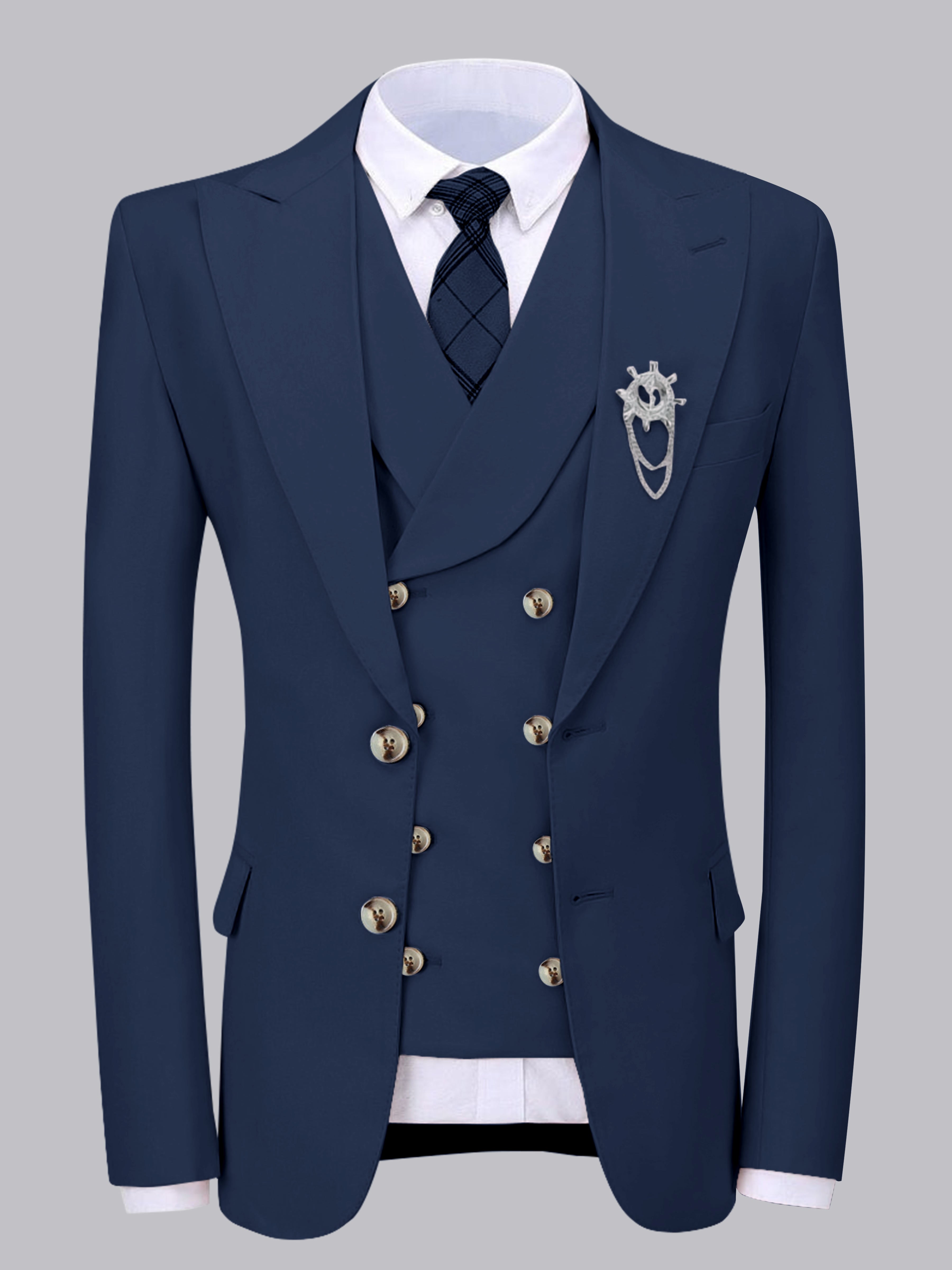 Elegant Men's Two Buttons 2 Pieces Wedding Suit Jacket & Vest