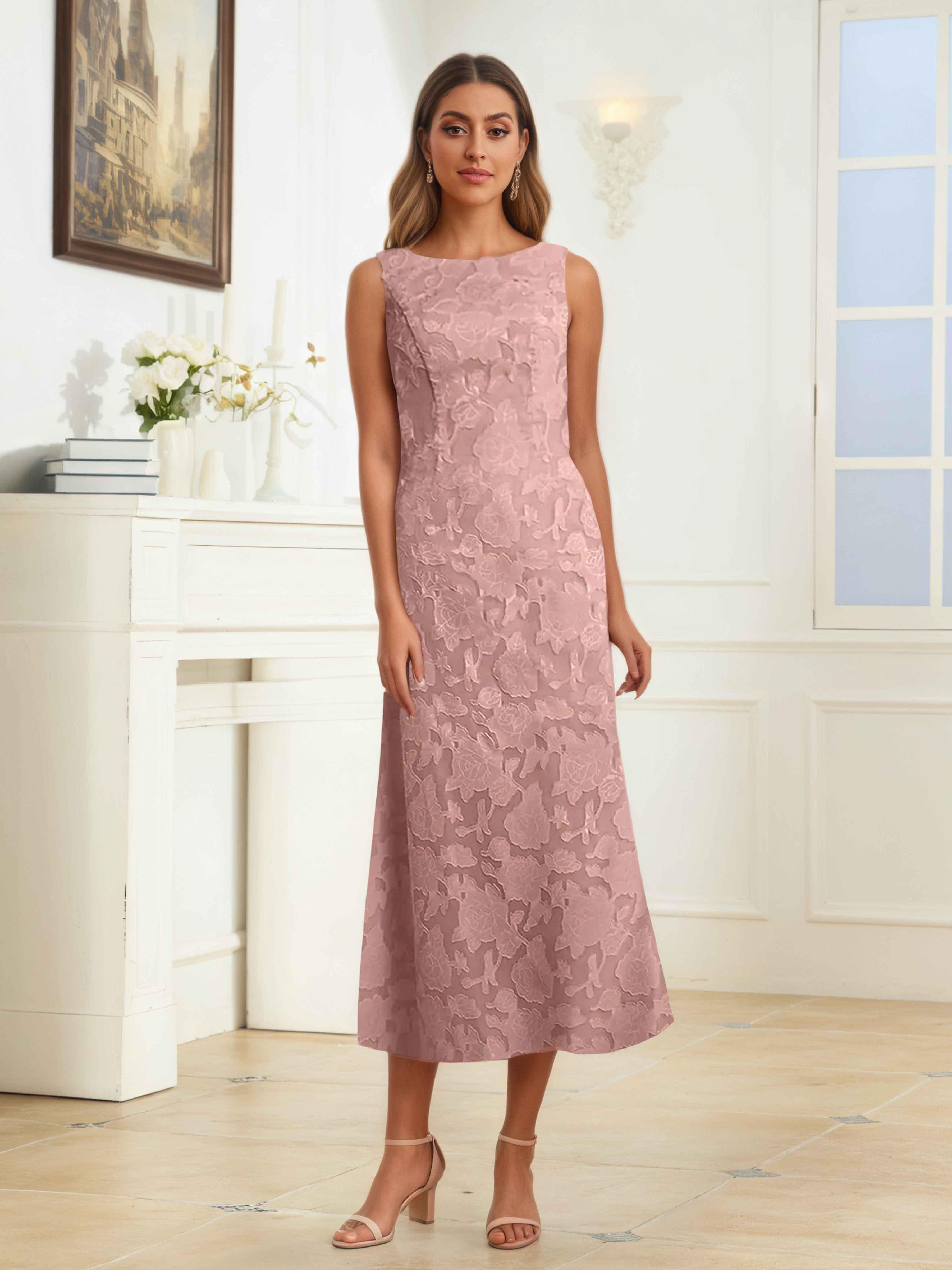 Oraelitharae Modest A-Line 2 Pieces Long Jacquard Mother of the Bride Dresses