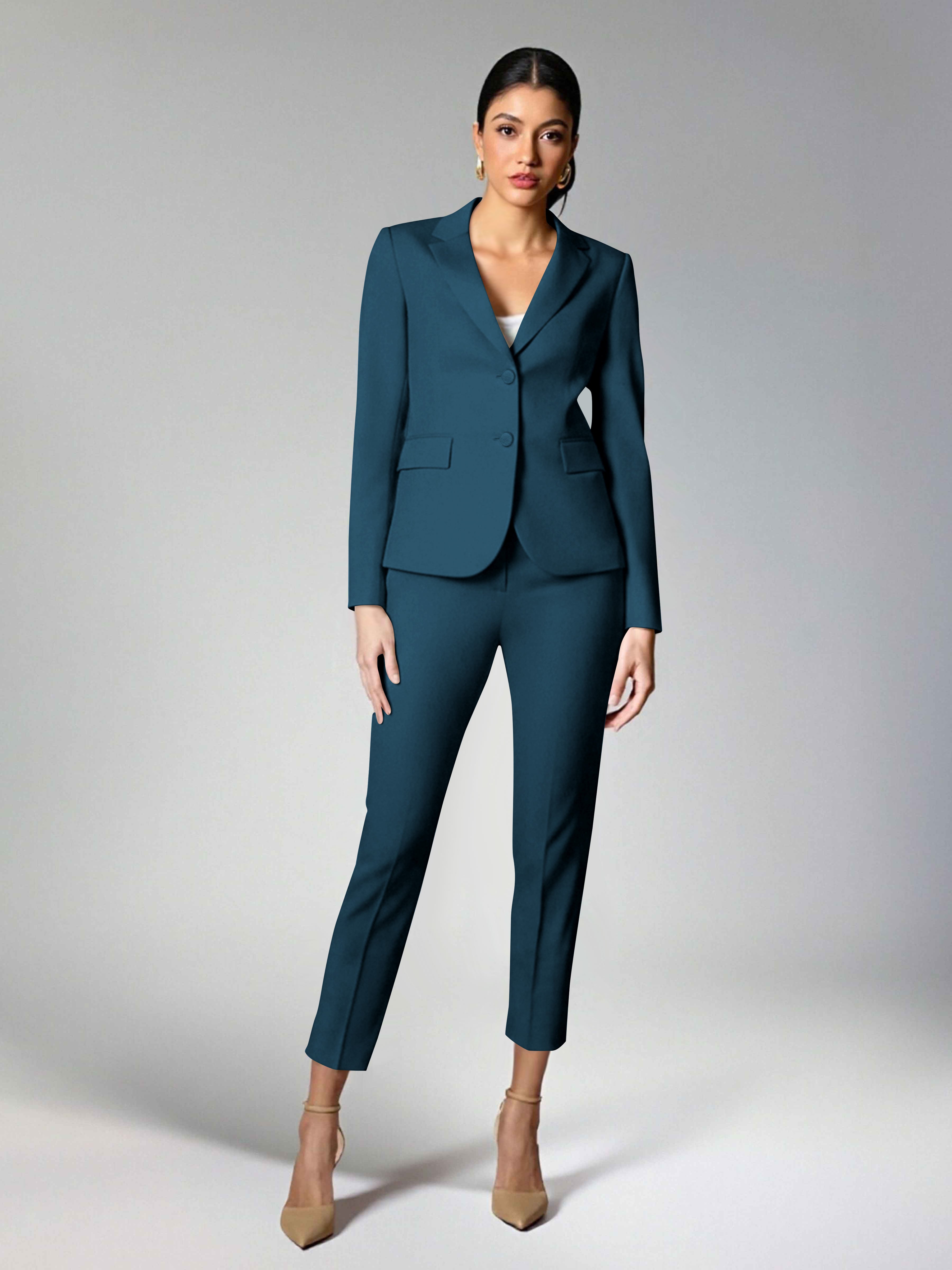 Subtle Women's 2 Pieces Notch Lapel Two Buttons Suit For Guest