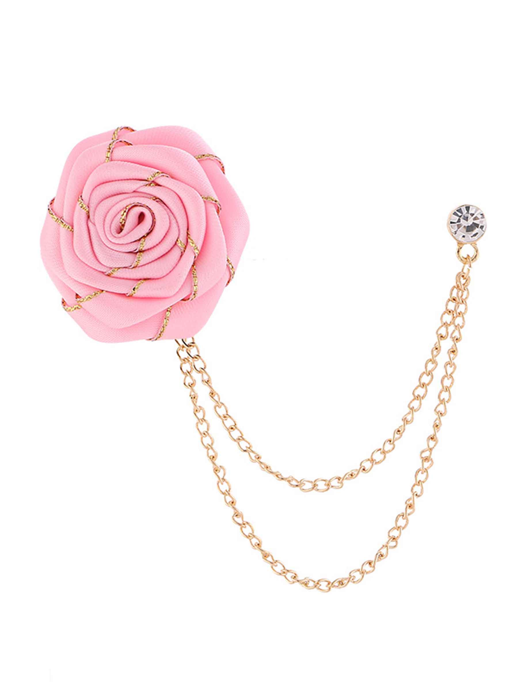 Pomuyoo Trendy Rose Flower Lapel Pins for Men's Suit